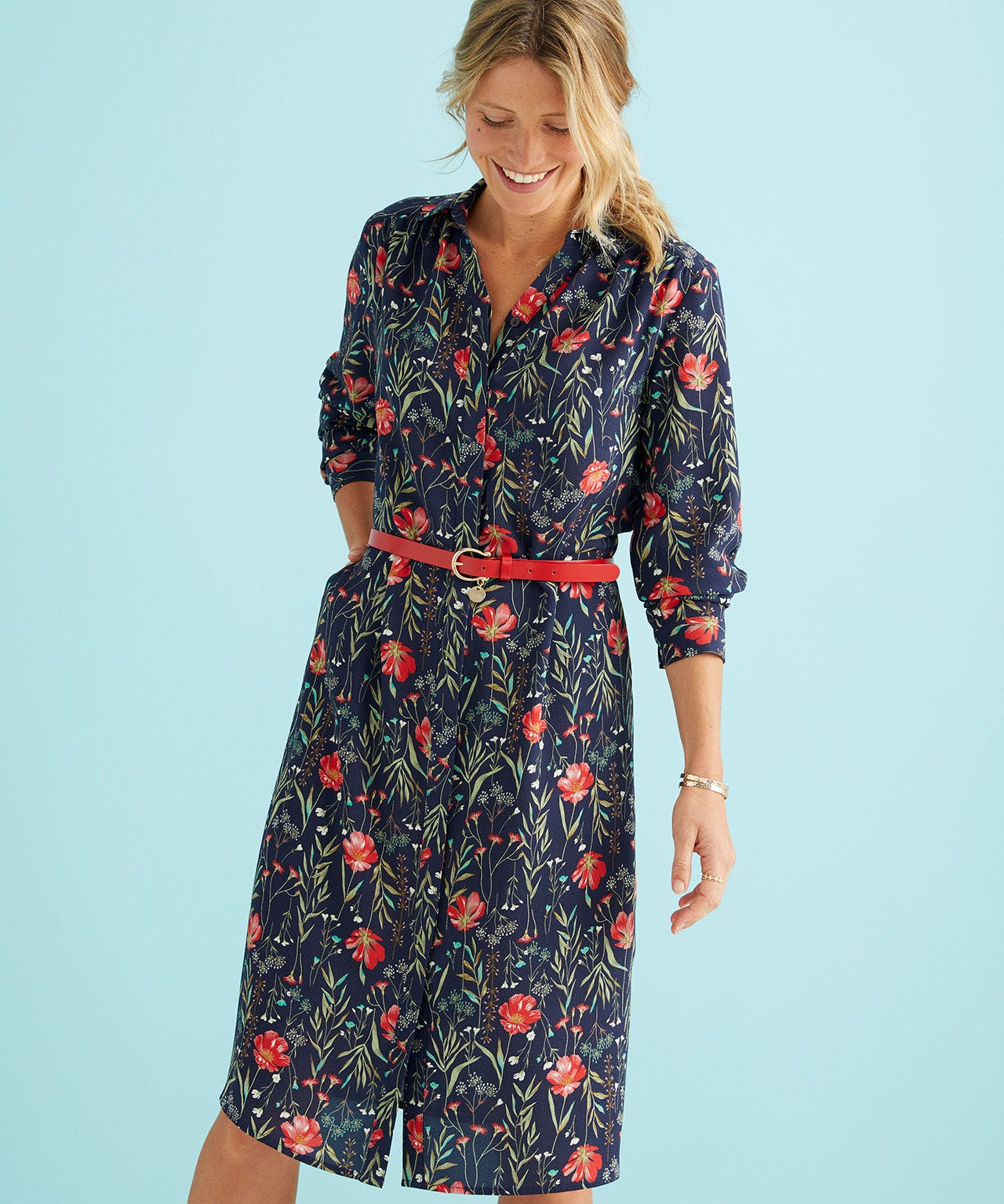 Robe fleurie en crêpe