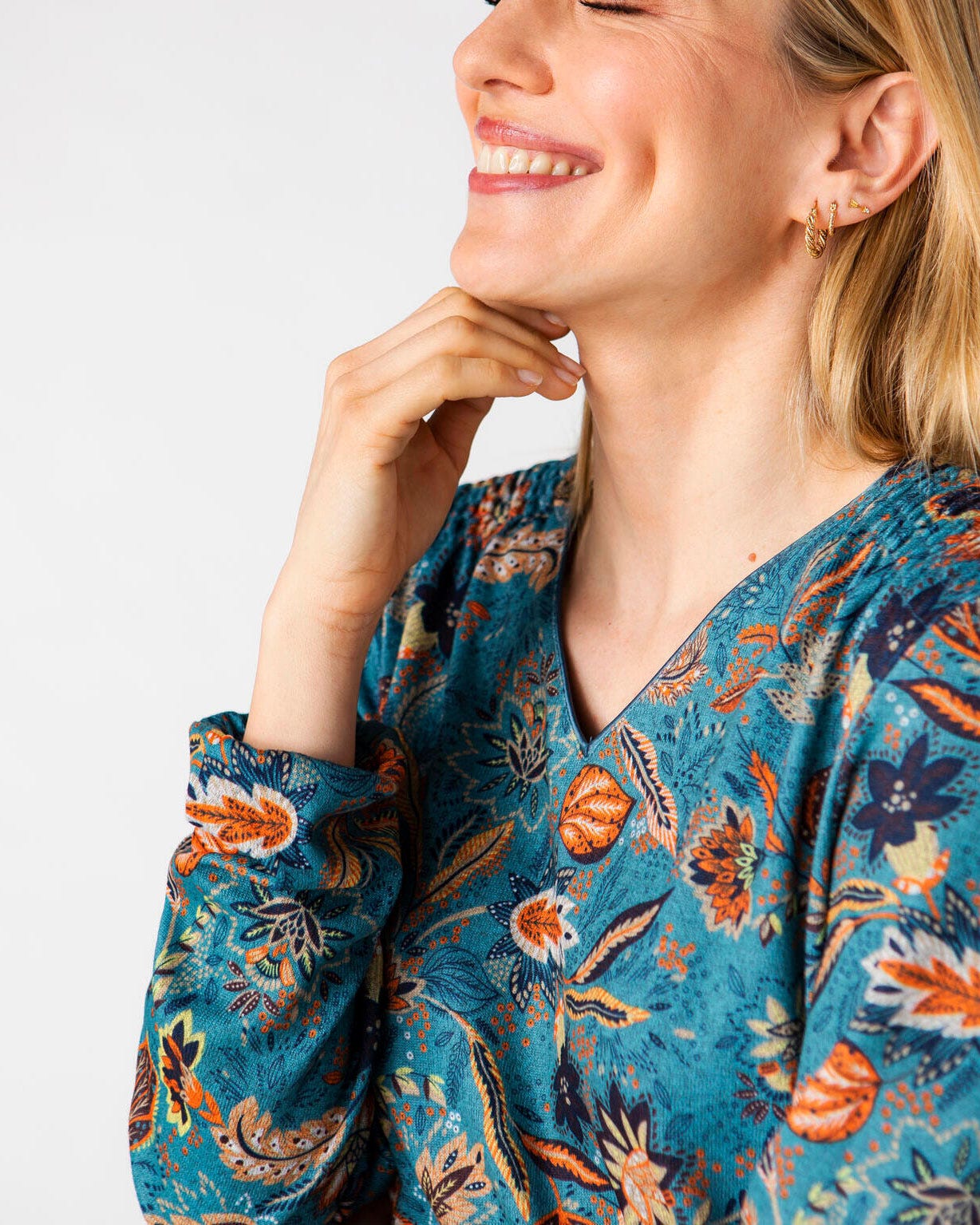 Tee-shirt maille chaude à smocks