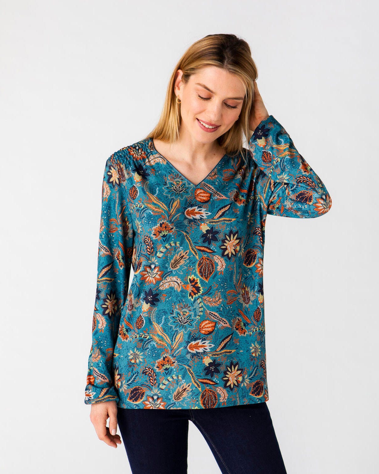 Tee-shirt maille chaude à smocks