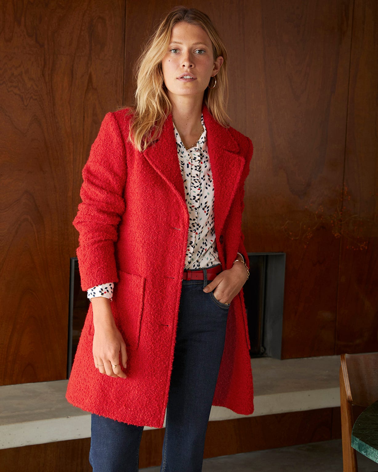 Manteau chaud effet laine bouillie