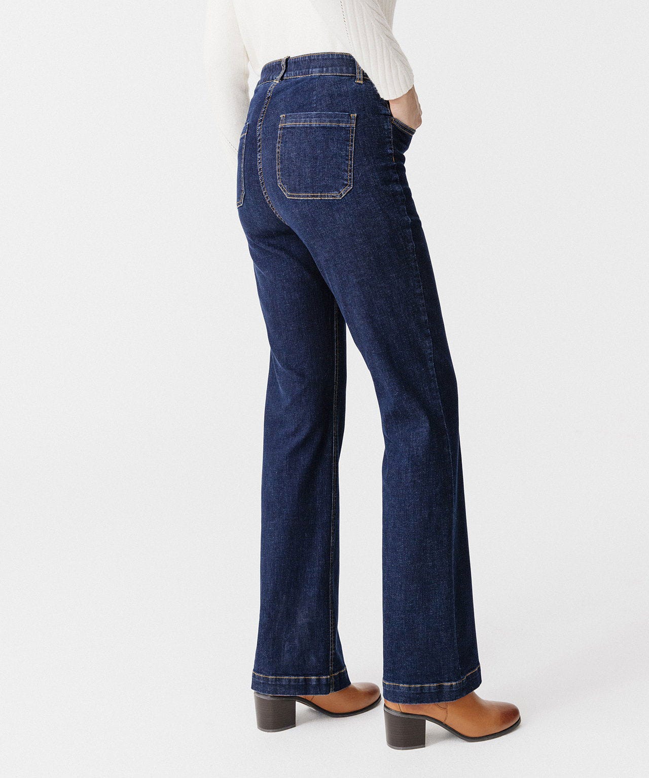 Jean large taille haute