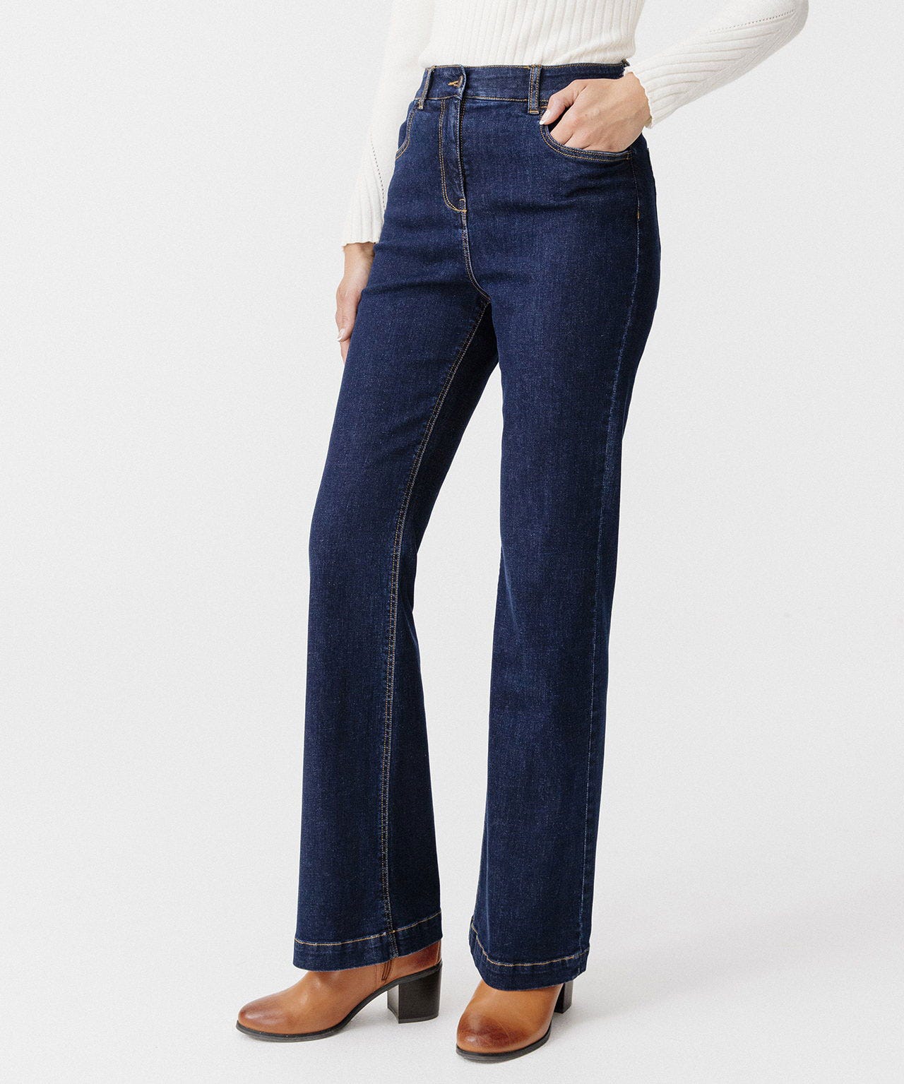 Jean large taille haute