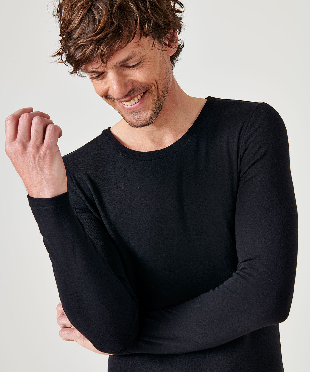 T-shirt col rond manches longues fine côte Thermolactyl Sensitive