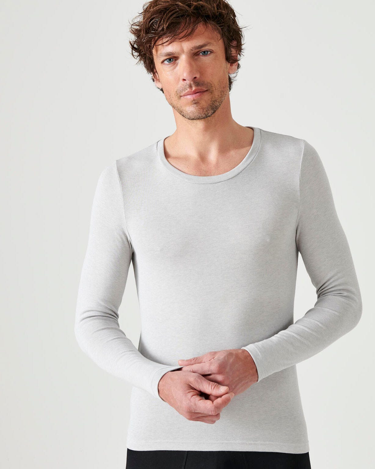 T-shirt col rond manches longues fine côte Thermolactyl Sensitive