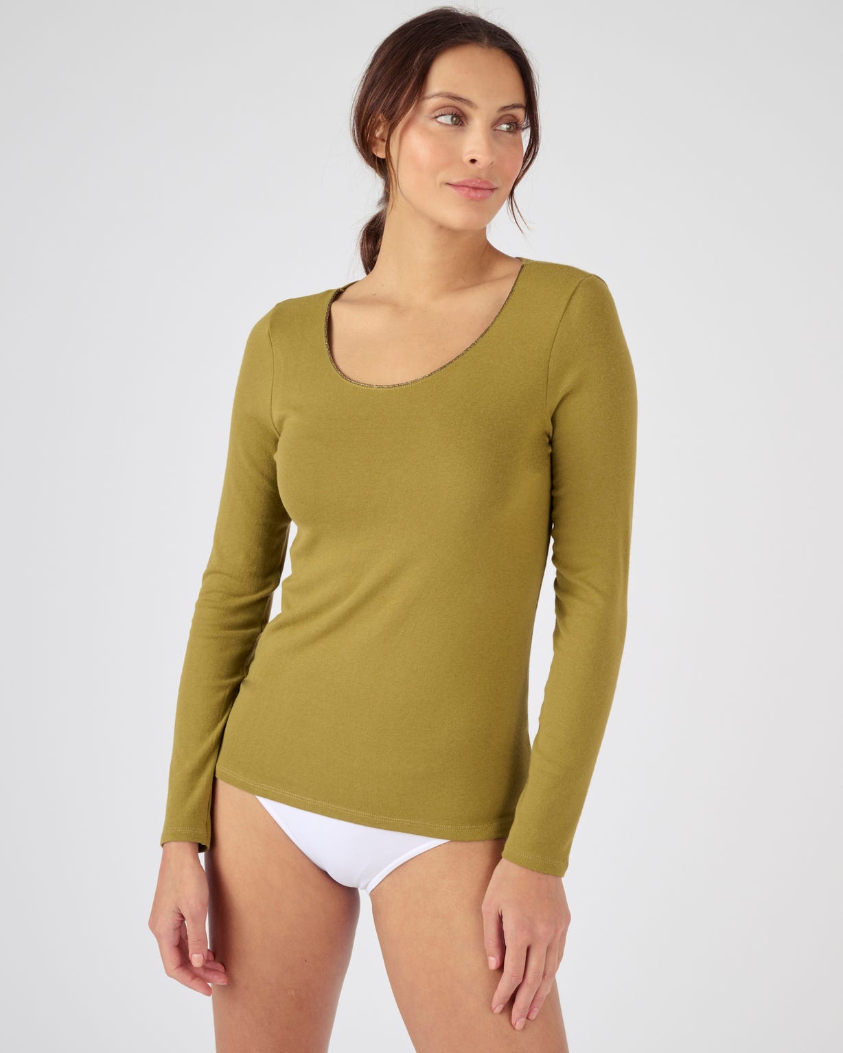 T-shirt manches longues Thermolactyl Sensitive, biais fils brillants