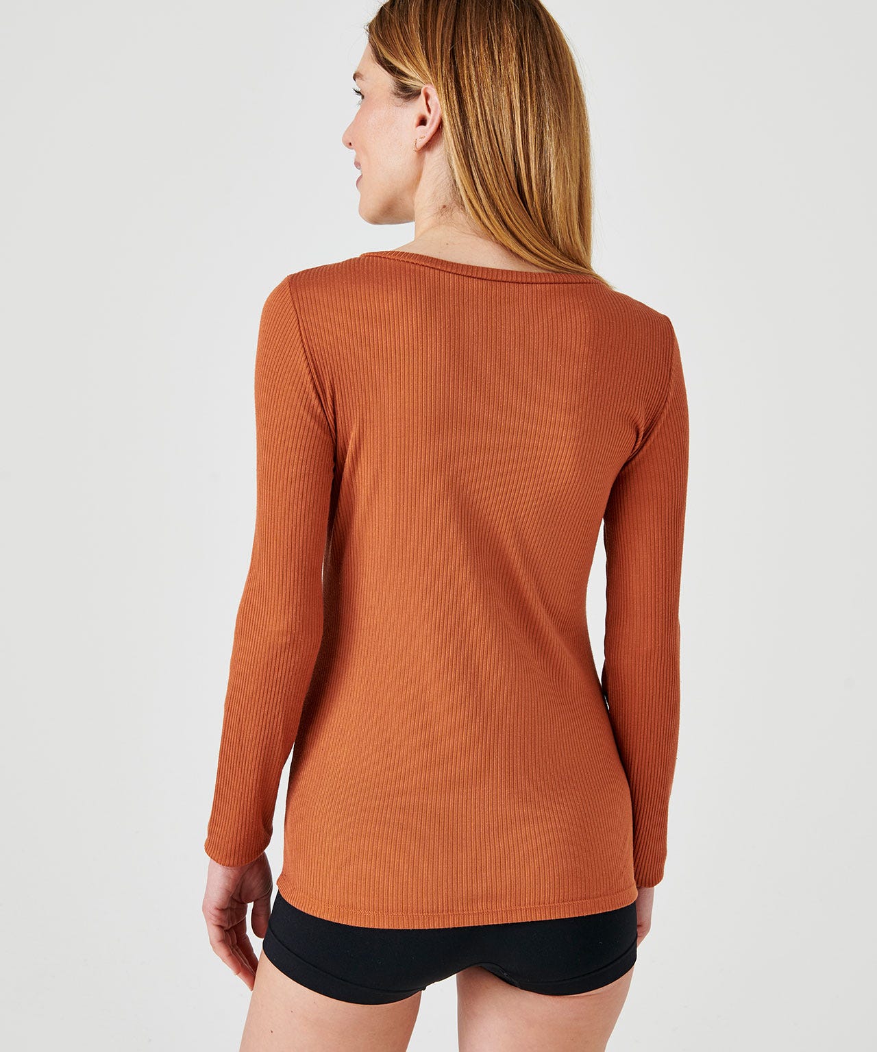 T-shirt col rond maille côtelée Thermolactyl