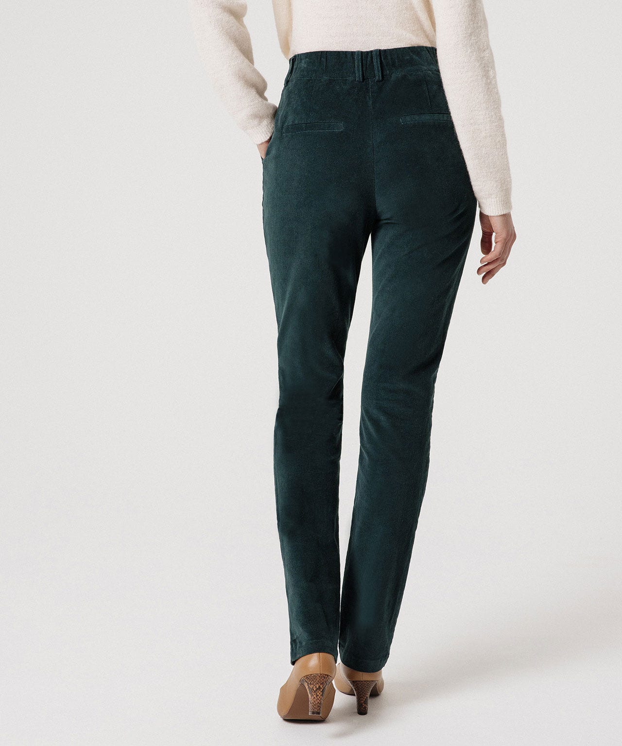 Pantalon velours taille haute