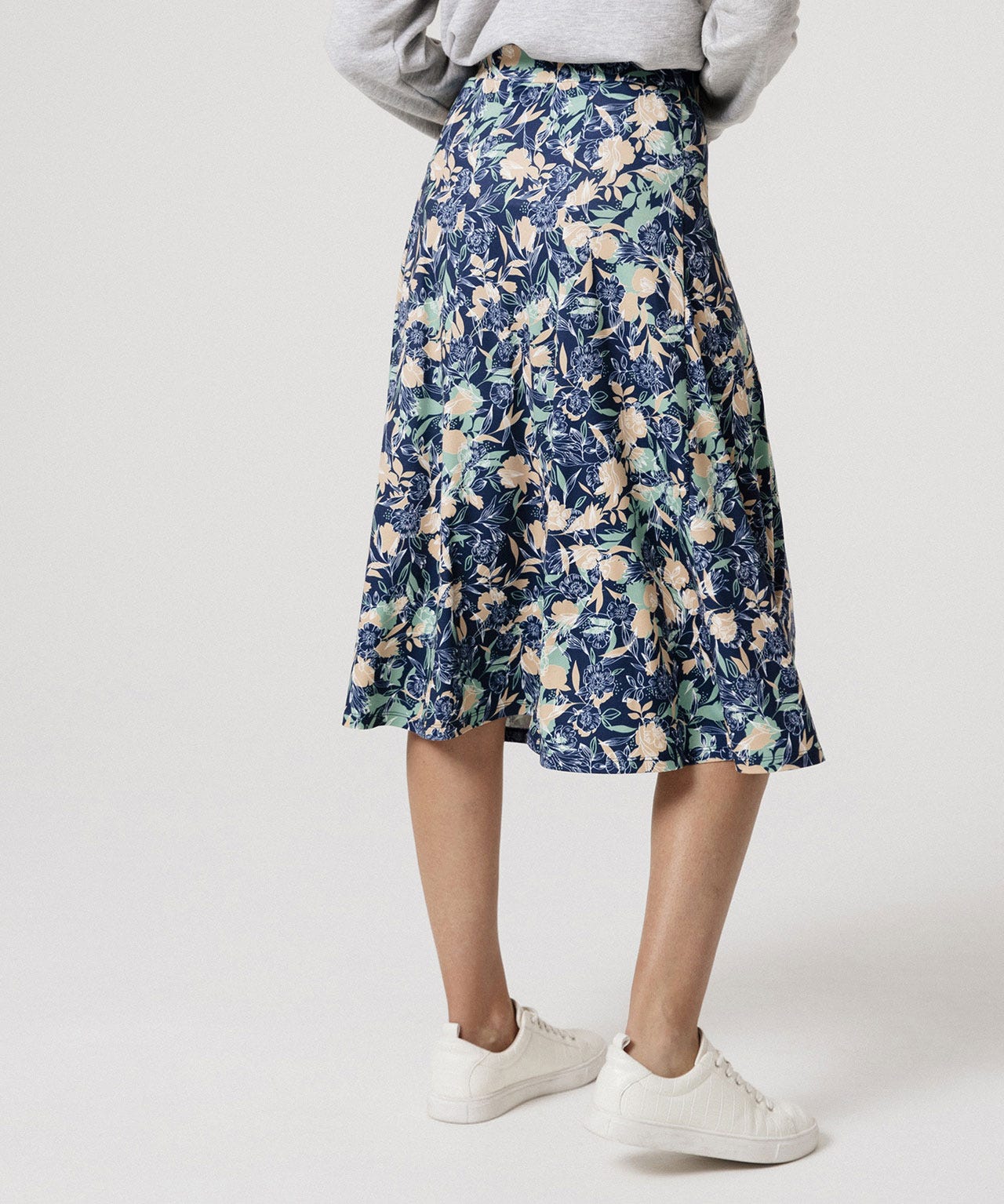 Jupe fleurie évasée