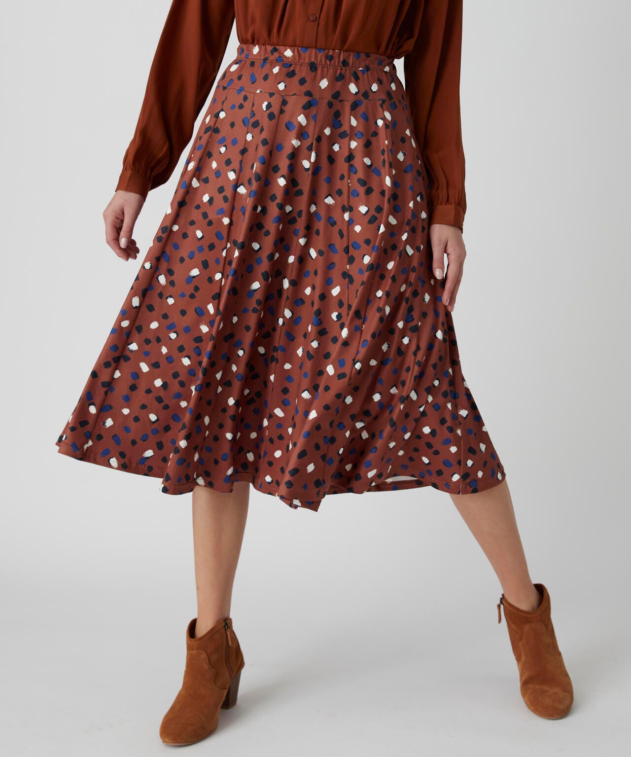 Jupe évasée à motif graphique