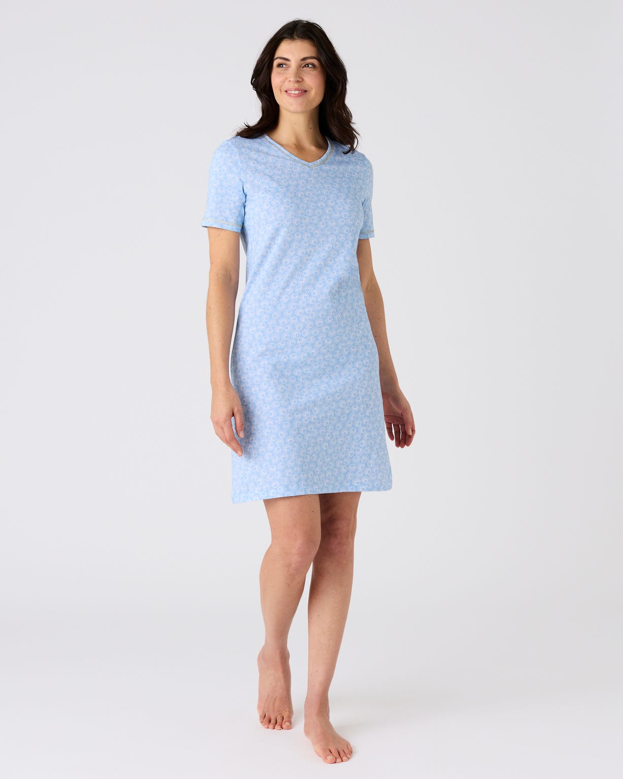 Chemise de nuit maille jersey pur coton peigné