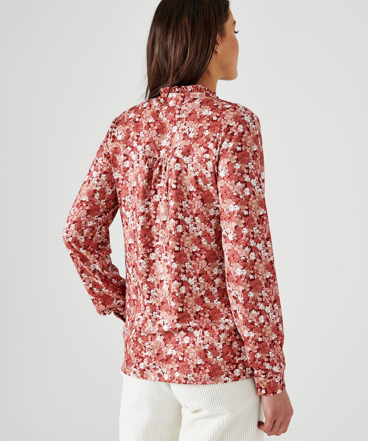 Chemisier maille chaude à volants