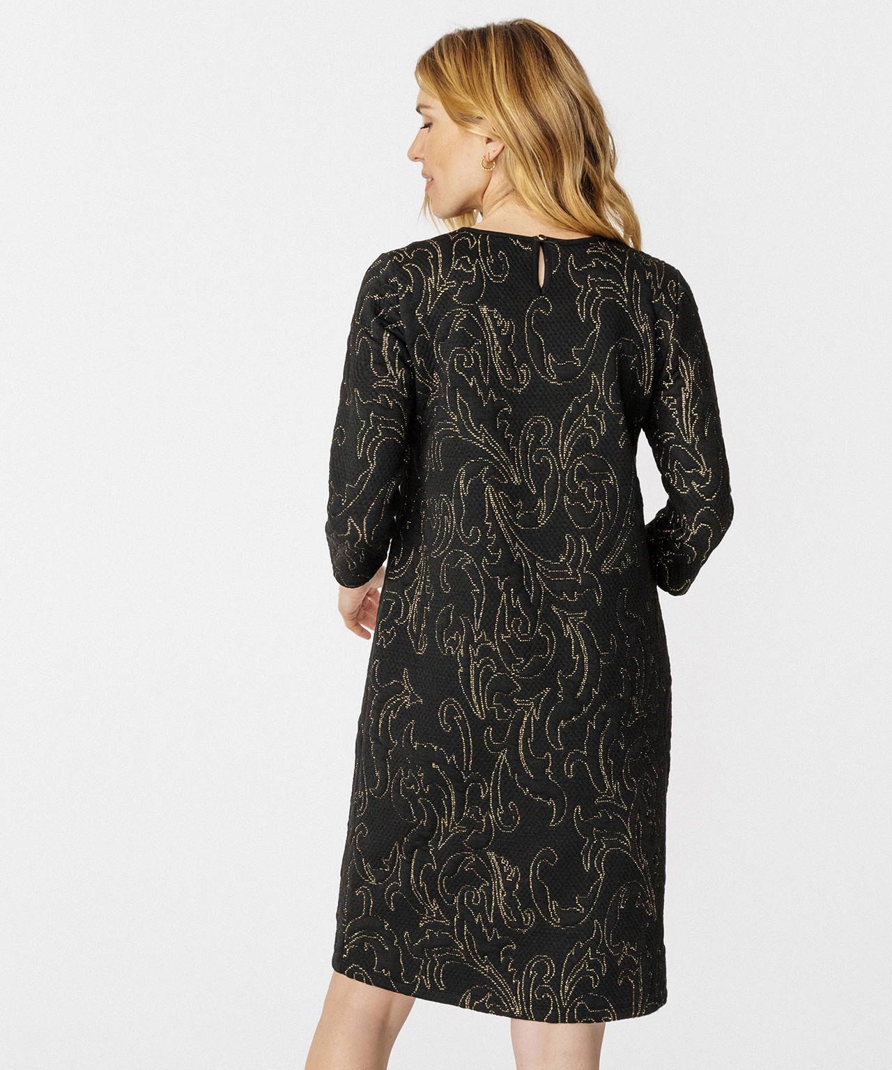 Robe maille jacquard dorée