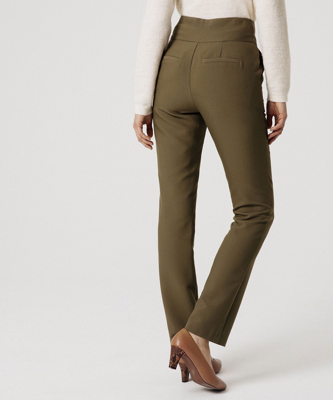 Pantalon crêpe taille haute