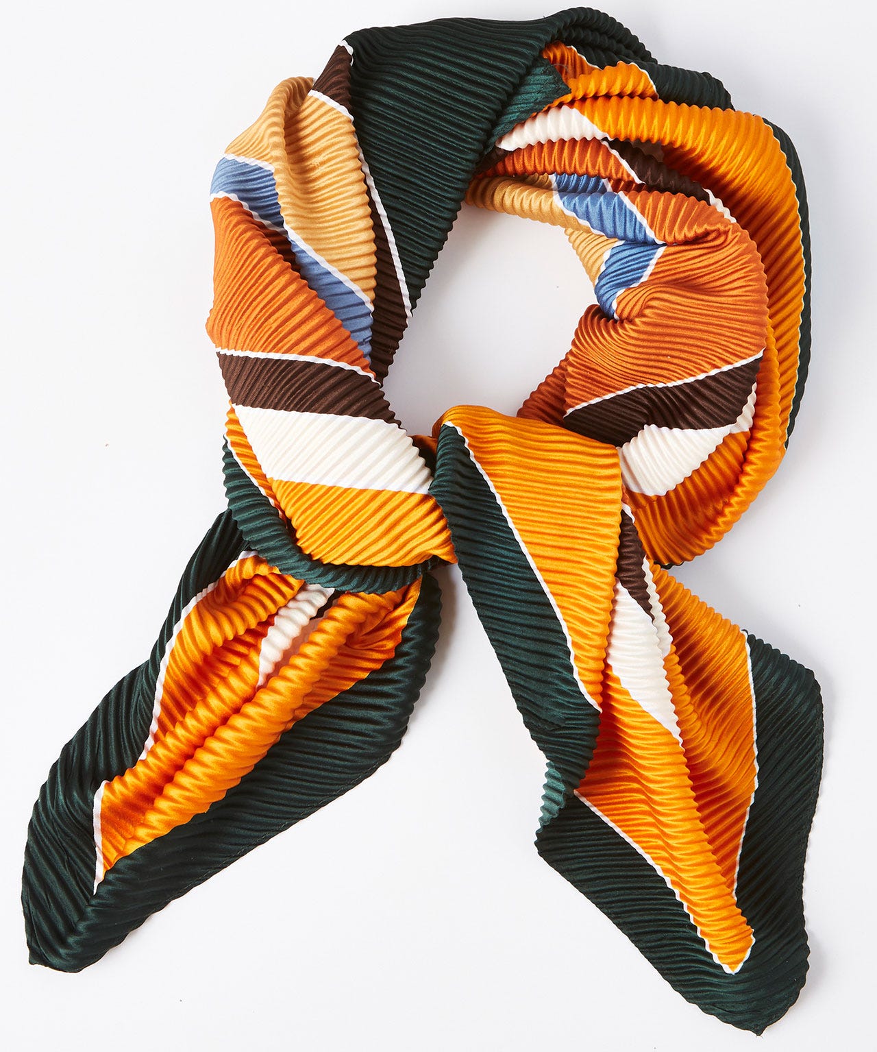 Foulard plissé motif graphique