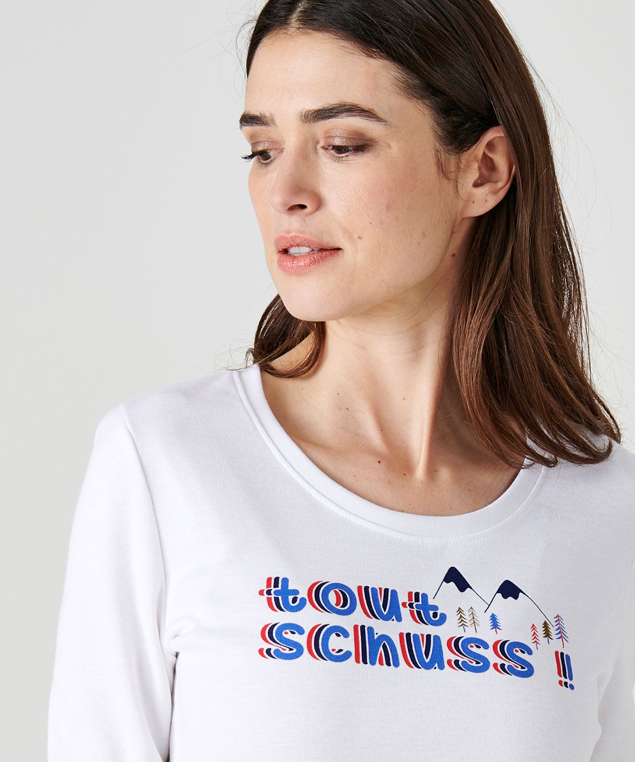 Tee-shirt femme col rond Tout schuss