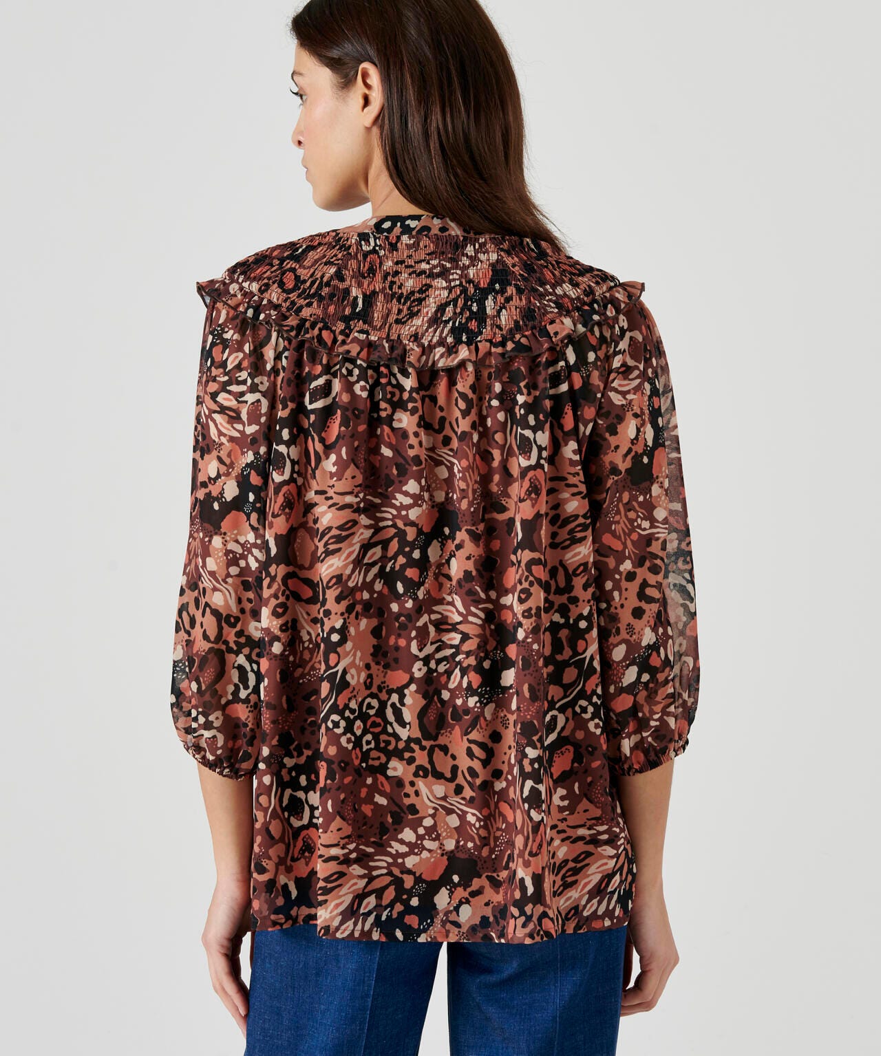 Chemisier voile imprimé animalier