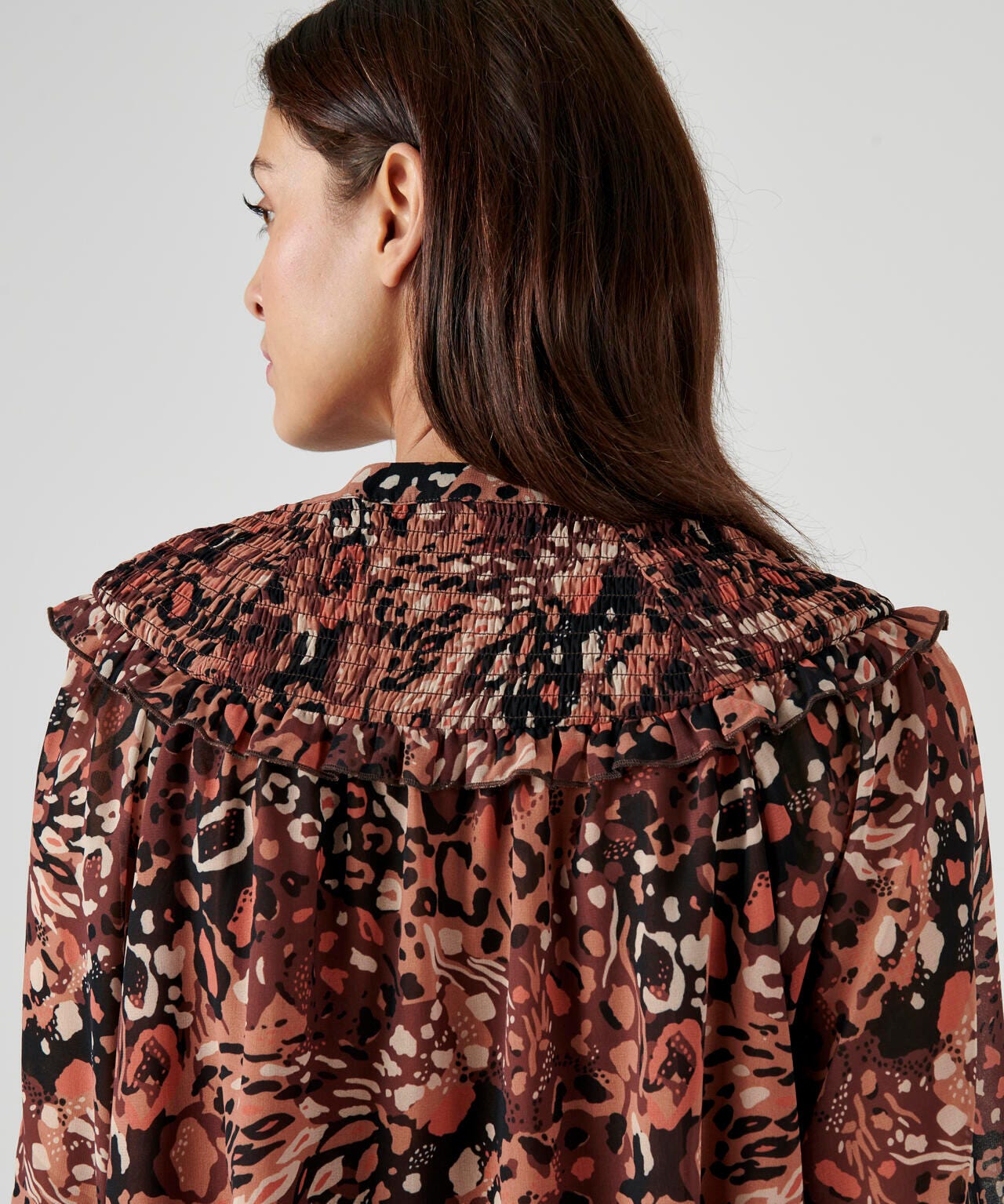 Chemisier voile imprimé animalier