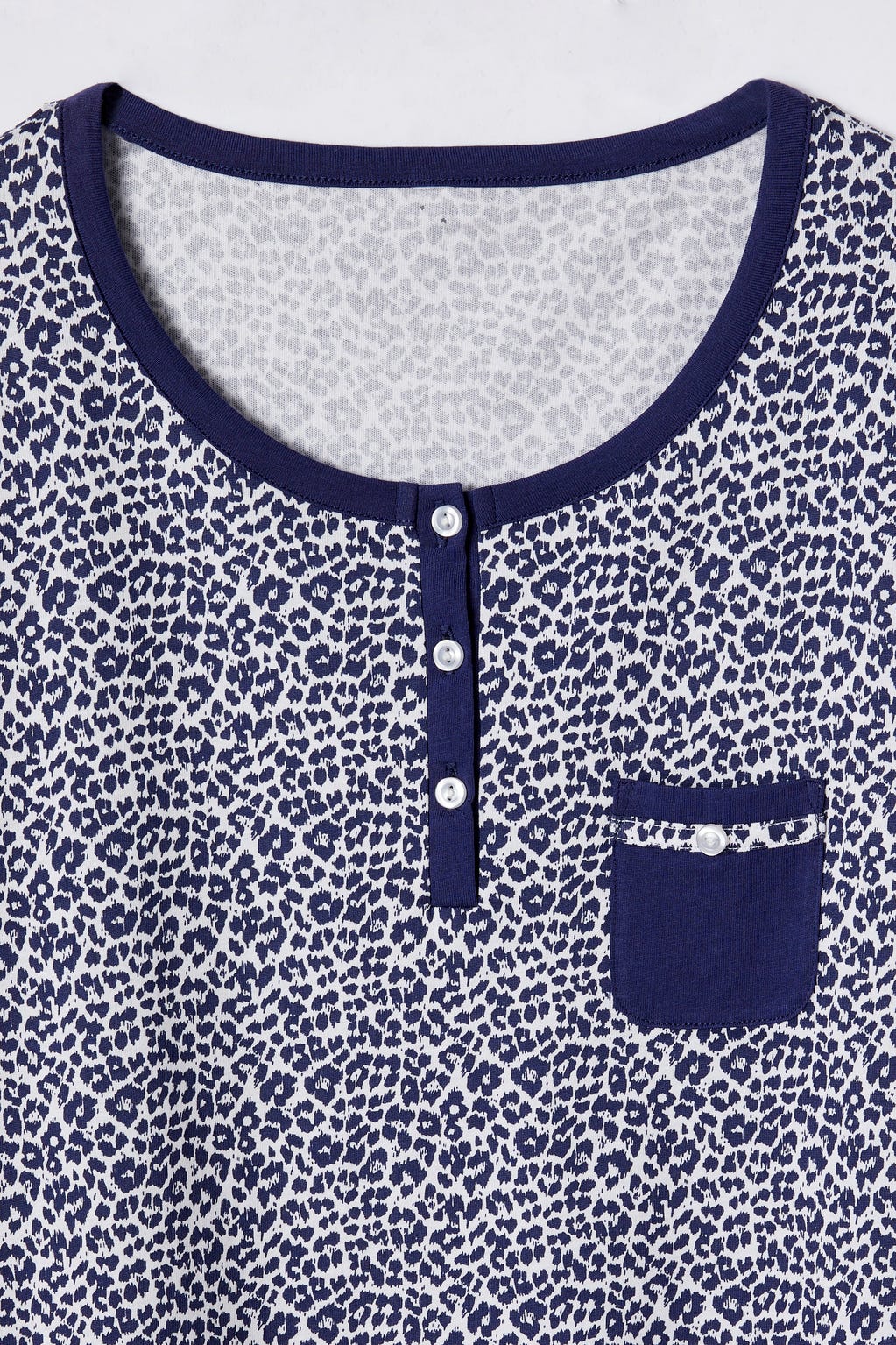 Chemise de nuit pur coton peigné, manches longues