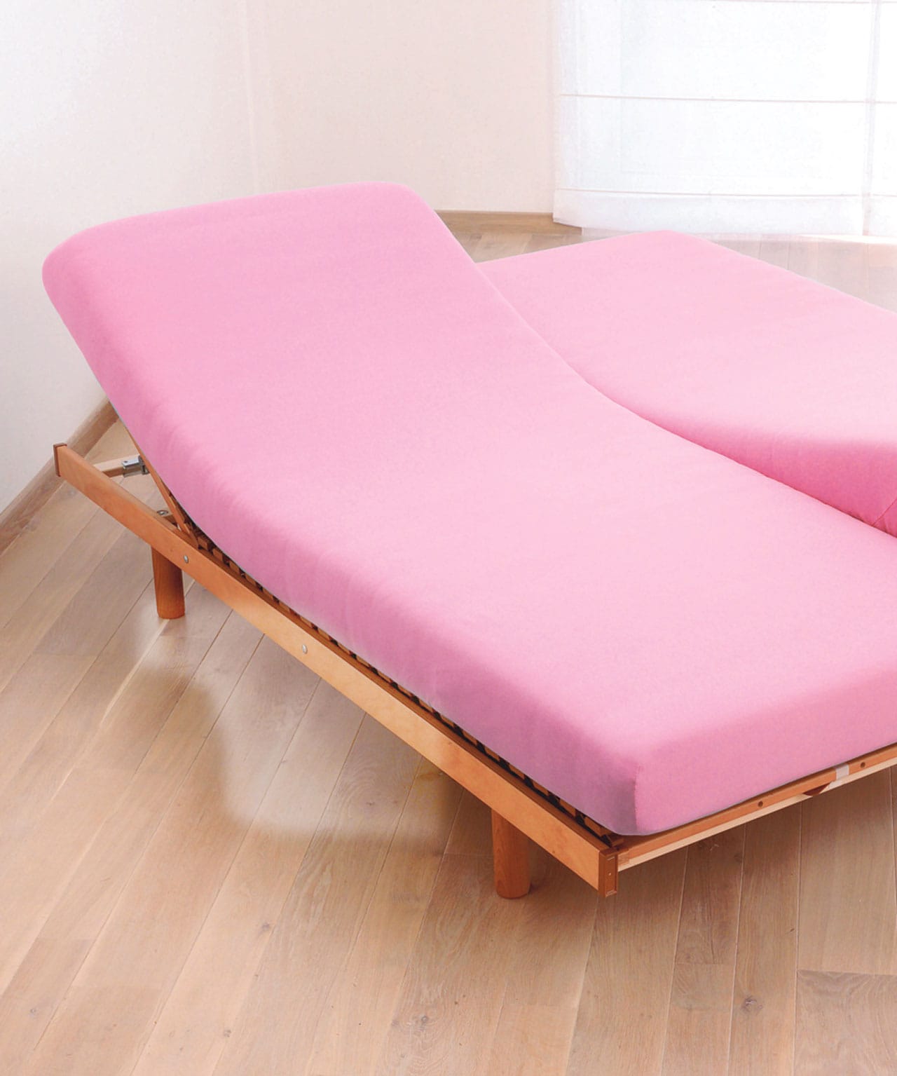 Drap-housse jersey pur coton peigné tête et pieds relevables double couchage