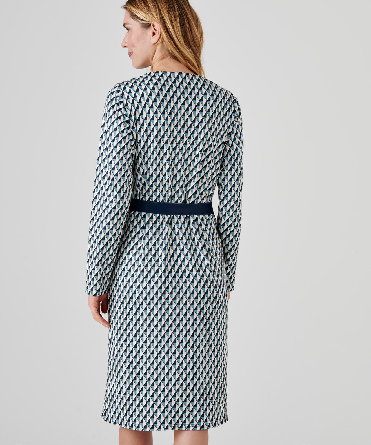 Robe en maille imprimé graphique