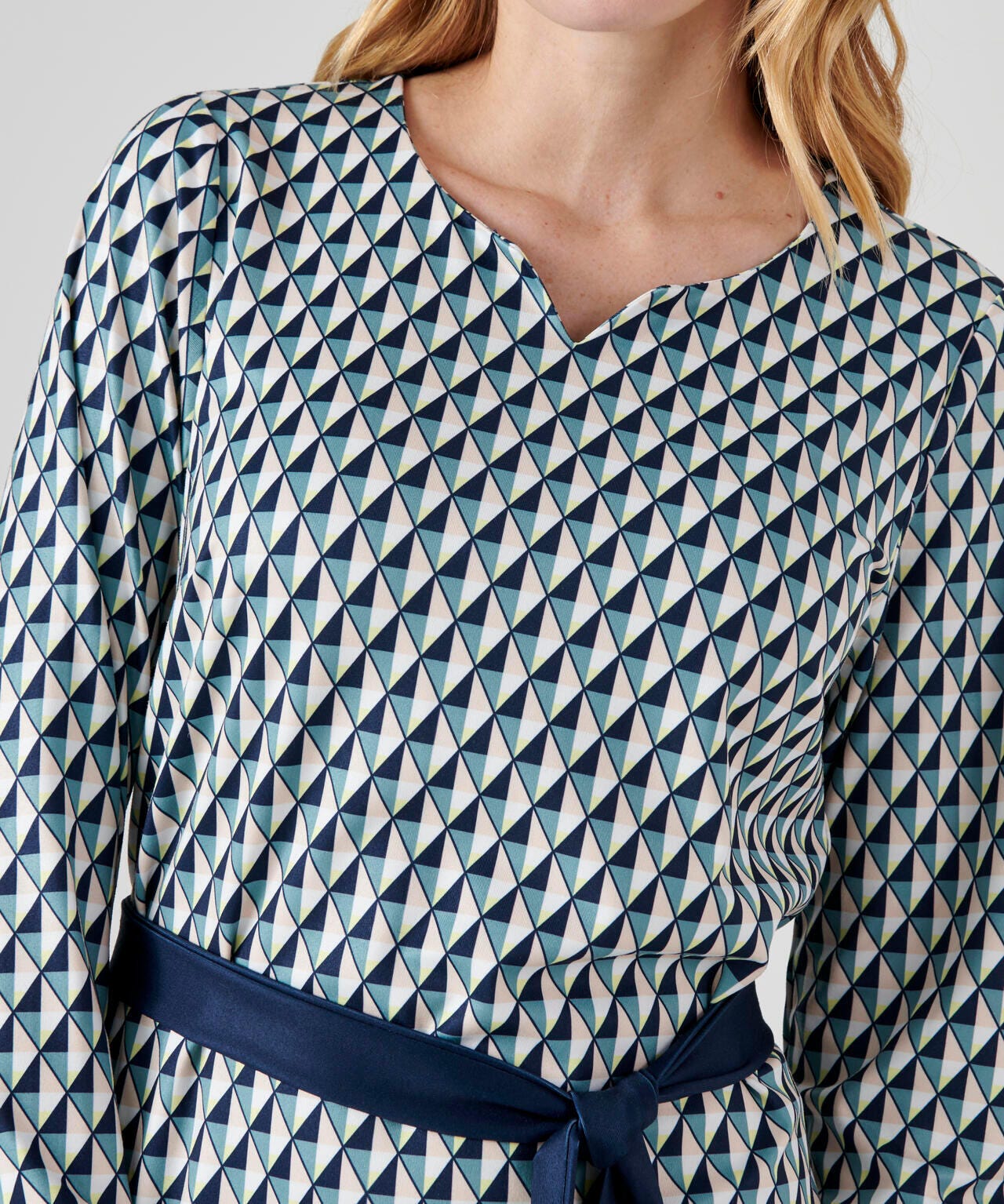 Robe en maille imprimé graphique