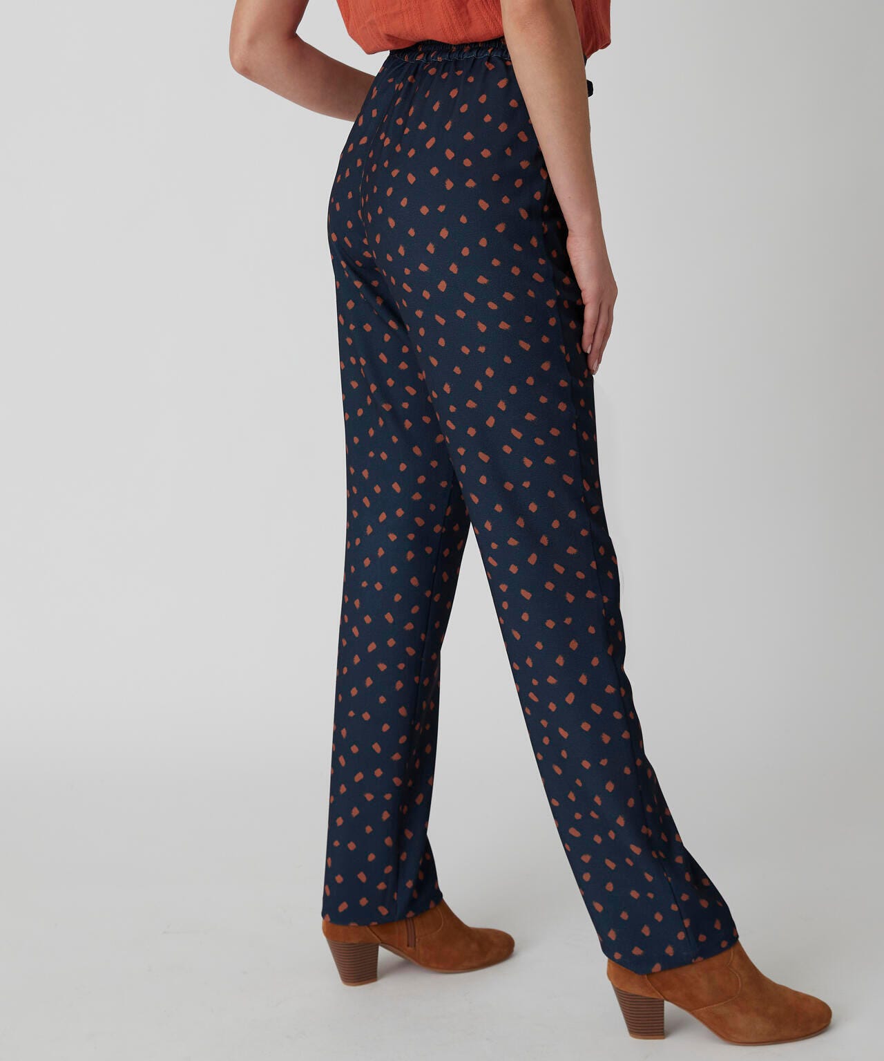 Pantalon crêpe imprimé