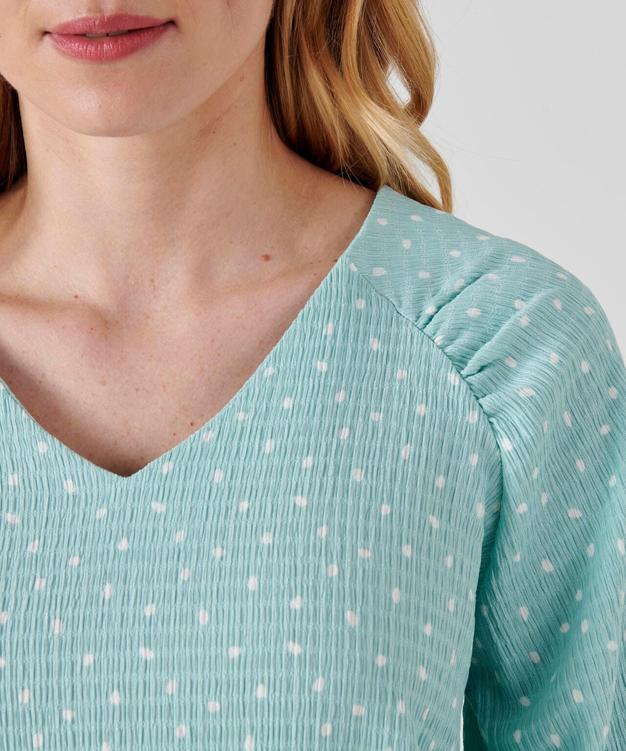 Blouse maille plissée imprimée