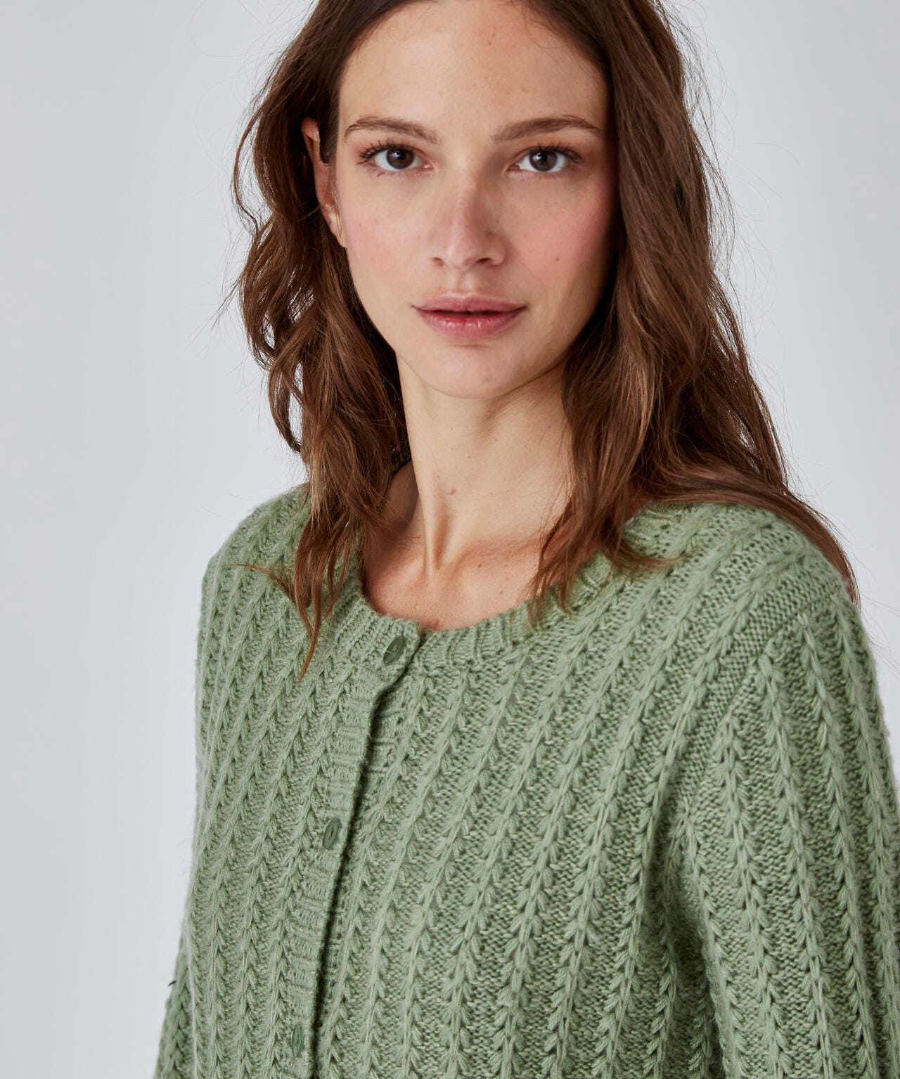 Cardigan boutonné maille fantaisie