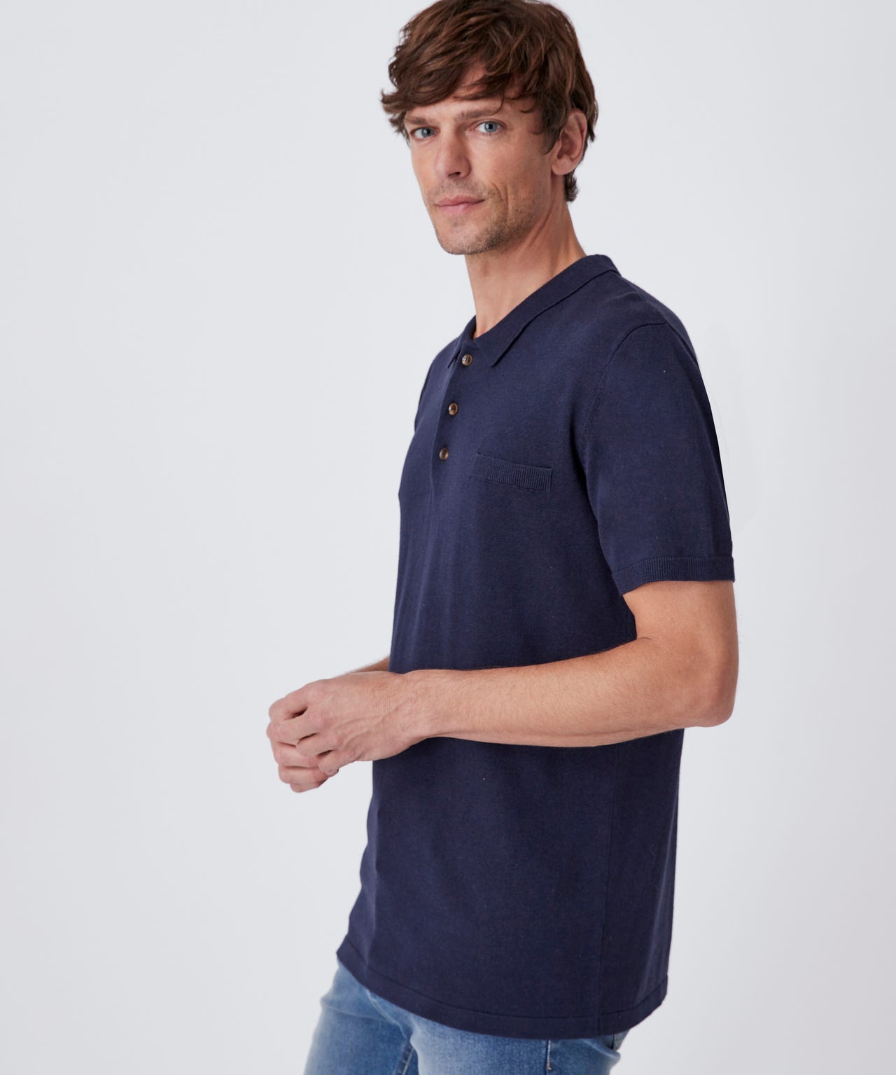 Polo mélange lin et coton