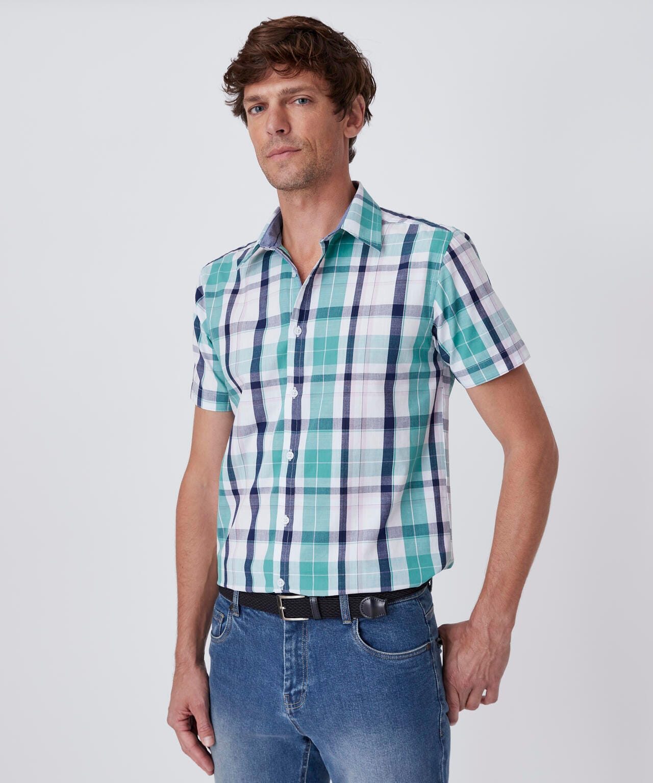 Chemisette popeline à carreaux