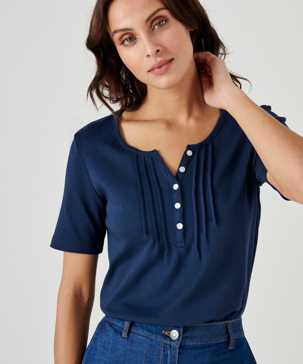 T-shirt fine côte pur coton