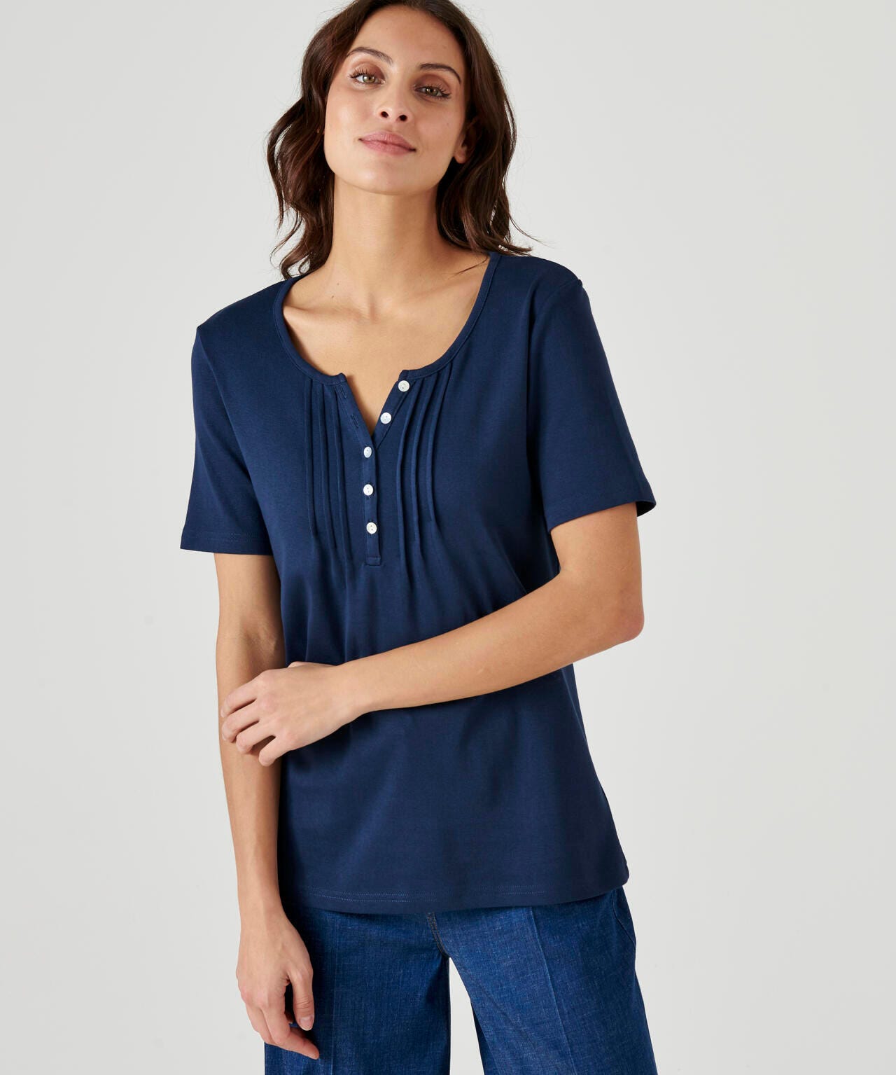 T-shirt fine côte pur coton