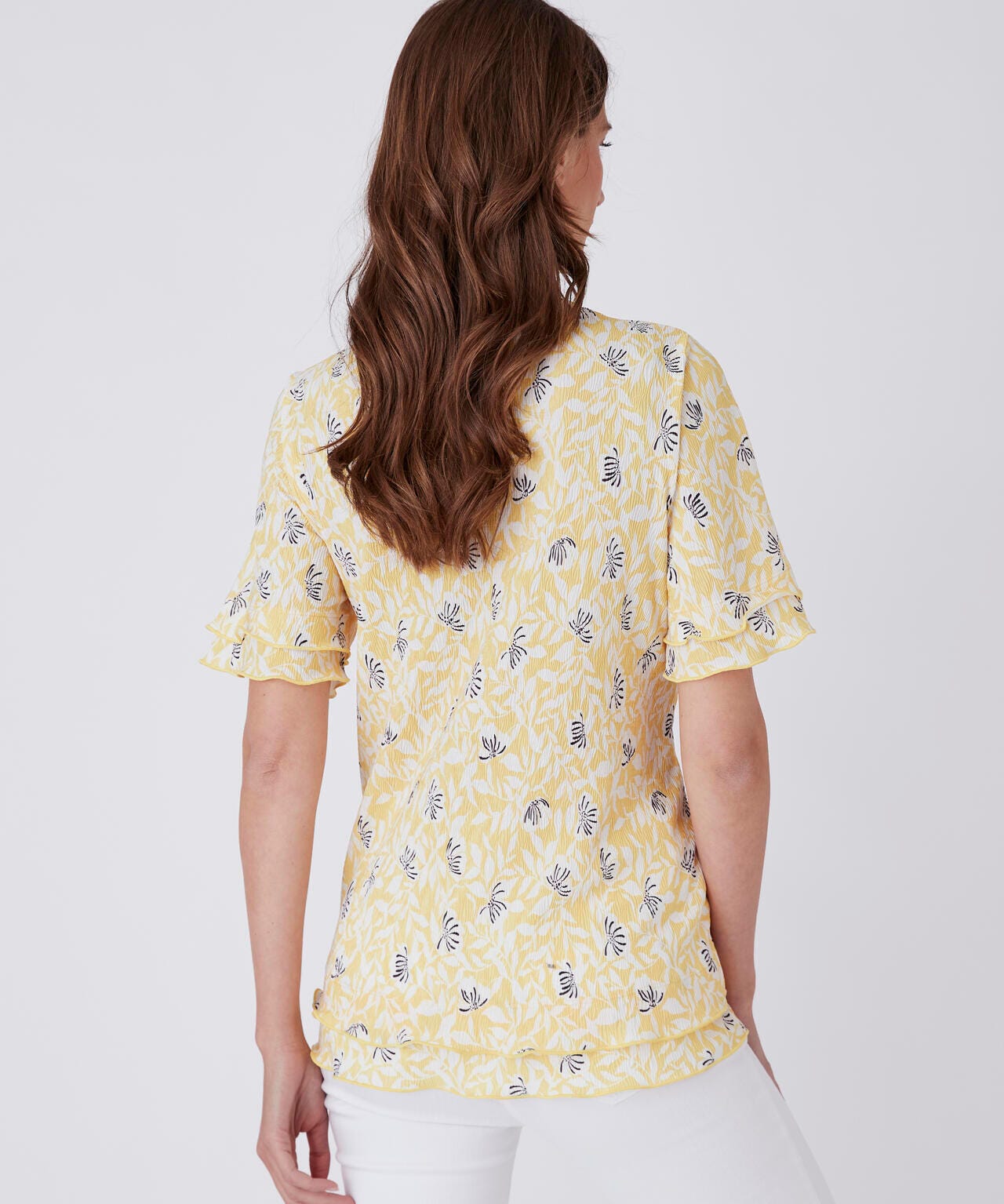 Tee-shirt maille plissée esprit volants