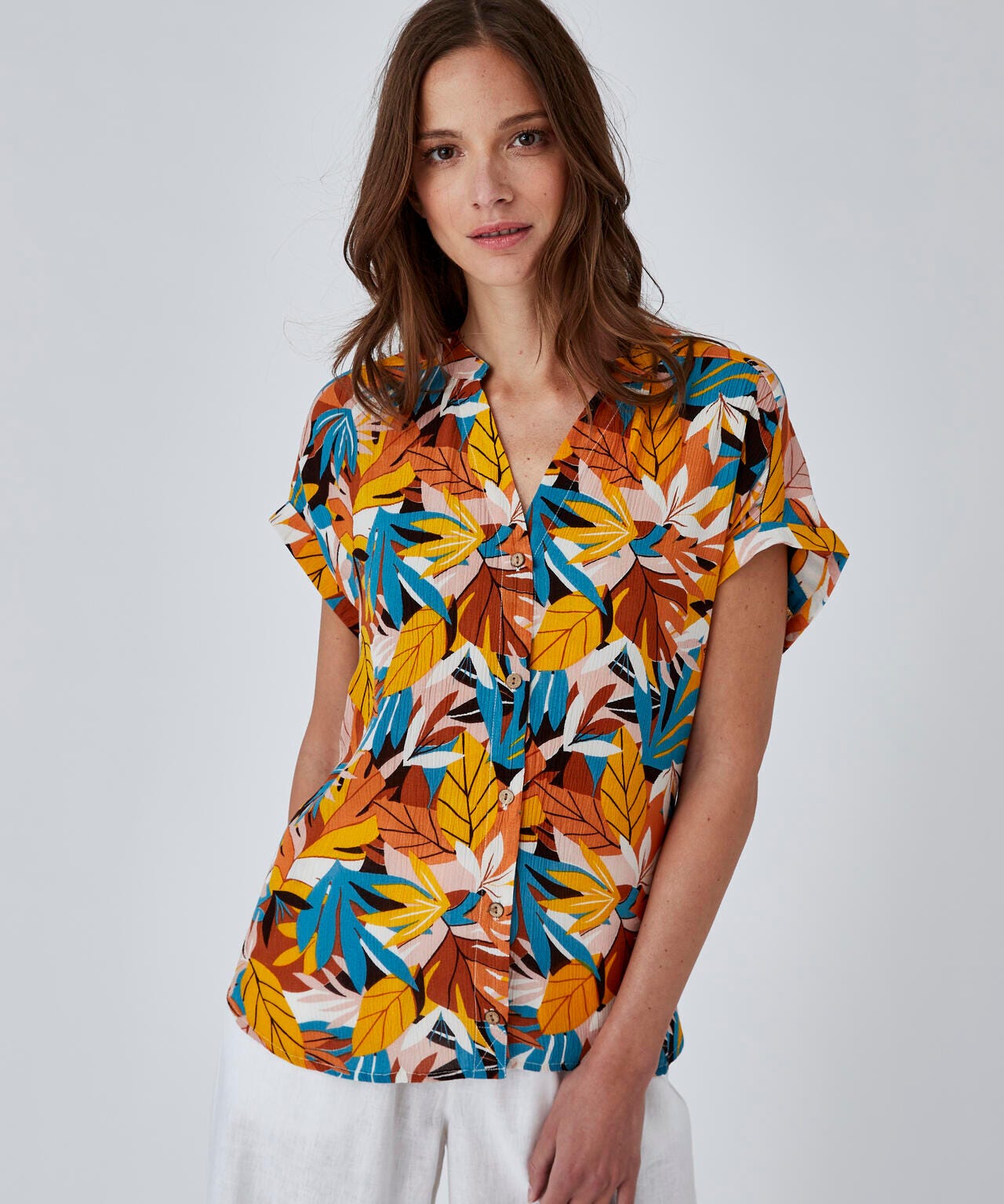 Chemise boutonnée en crépon