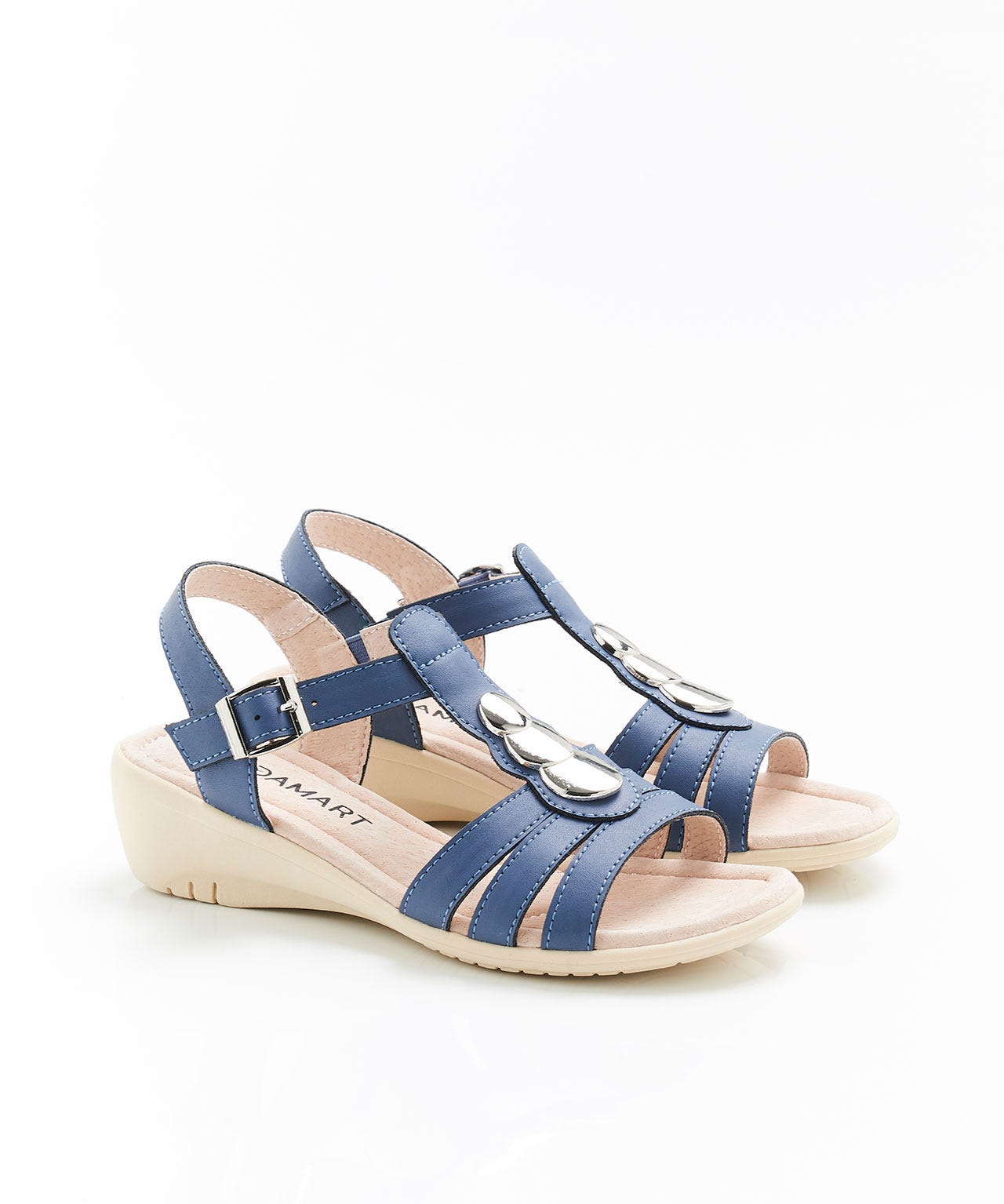 Sandales compensées avec détail bijou