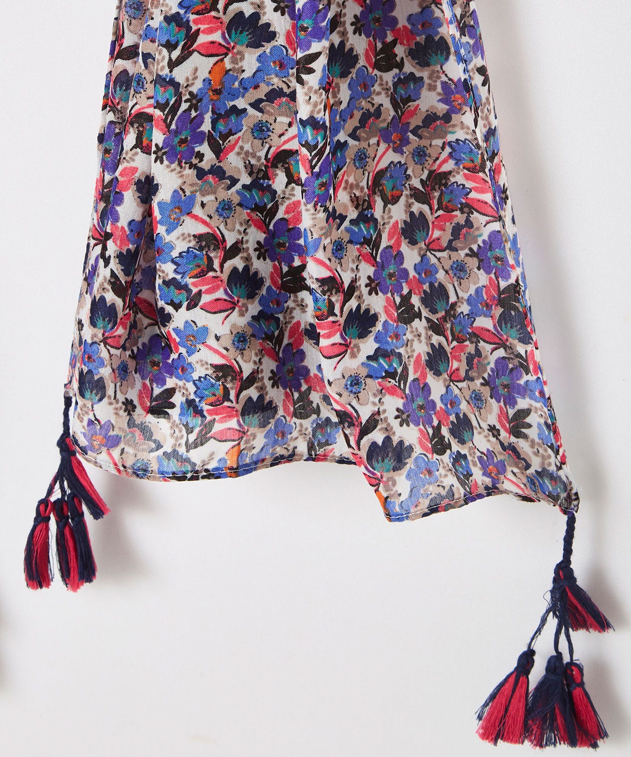 Foulard voile imprimé fleurs