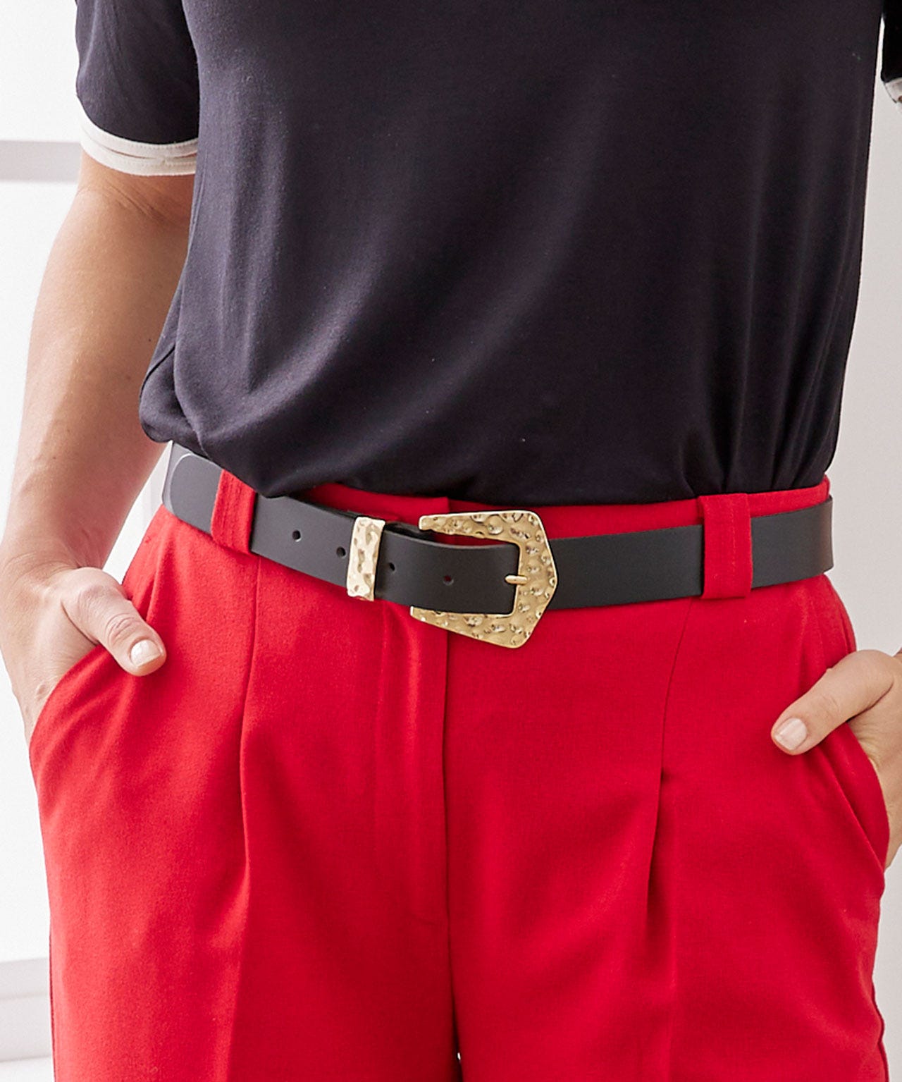 Ceinture fine croûte de cuir