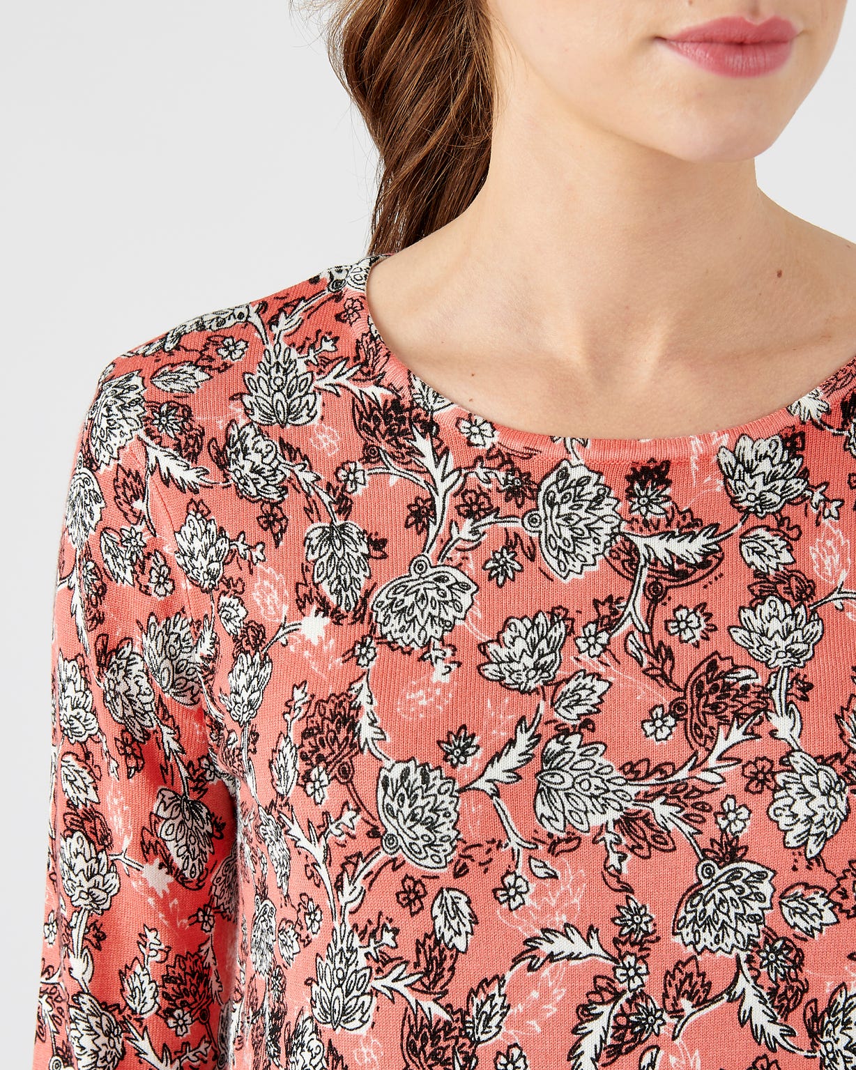 Pull maille fine manches 3/4