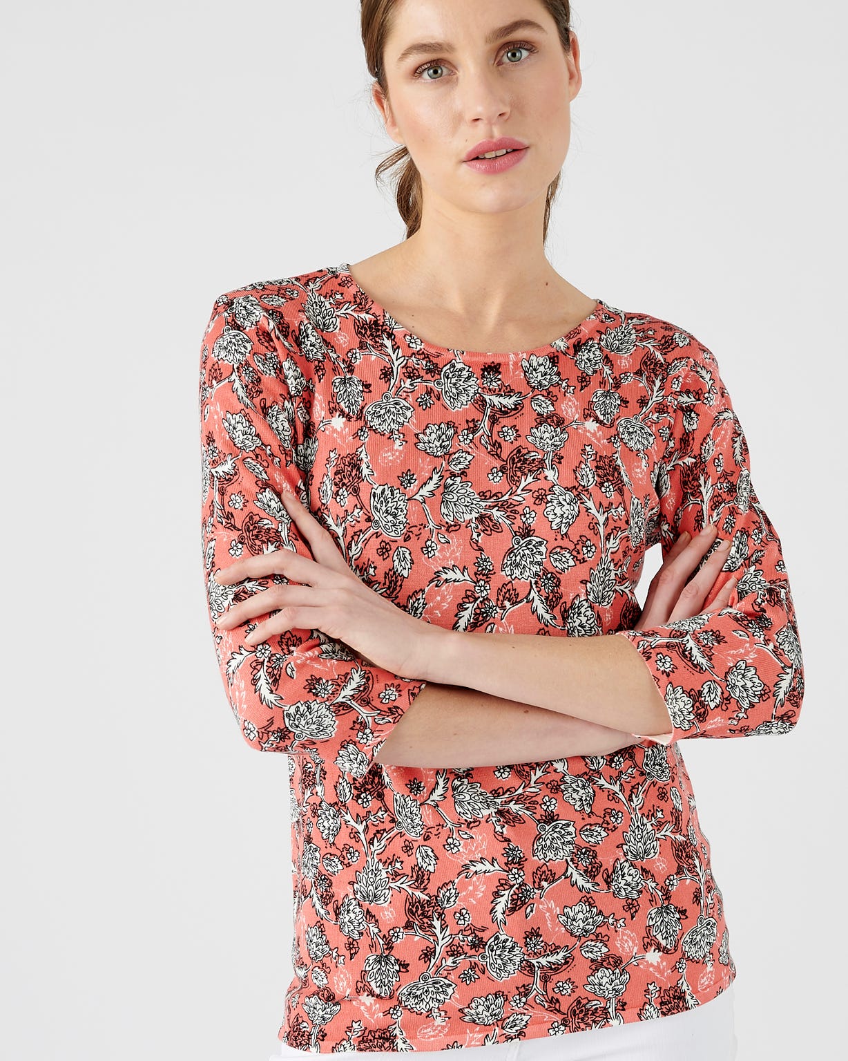 Pull maille fine manches 3/4