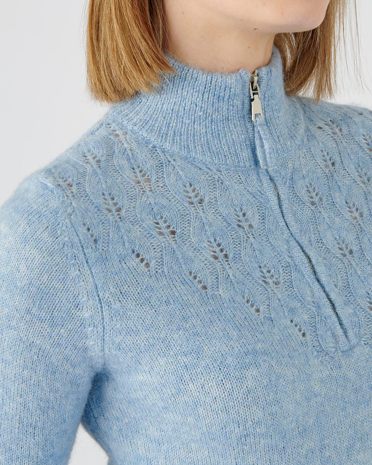 Pull col zippé mélange alpaga