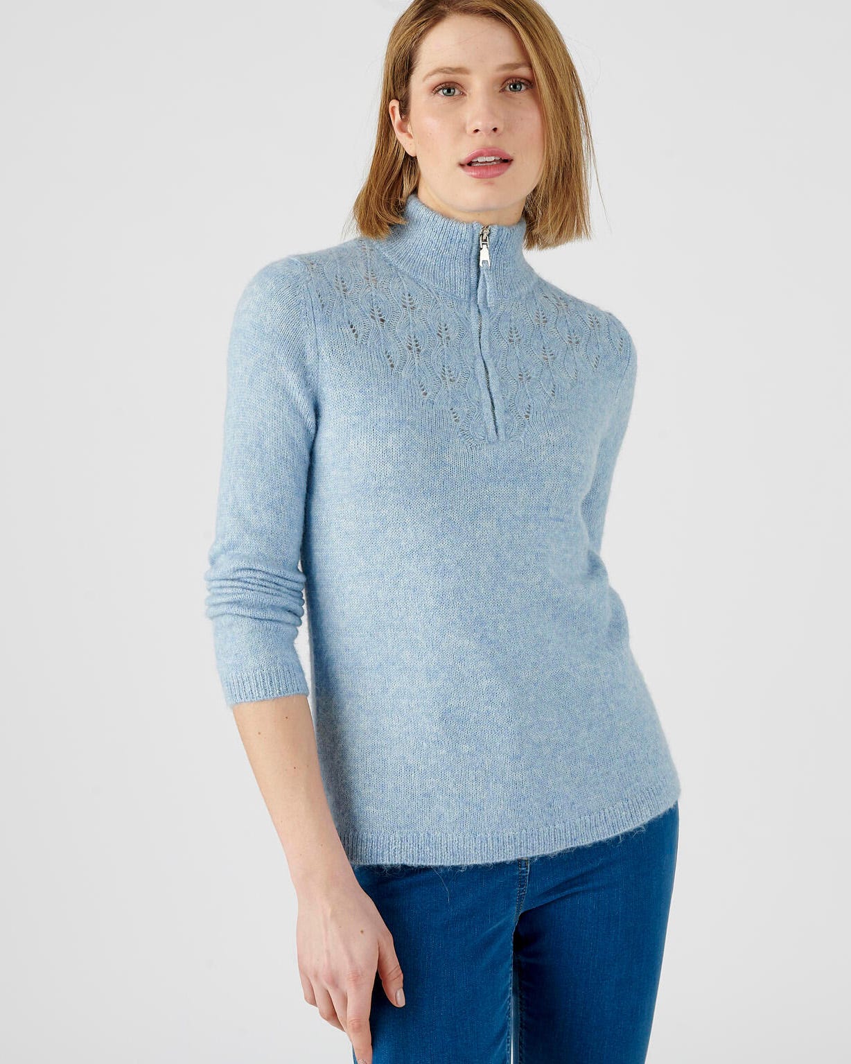 Pull col zippé mélange alpaga