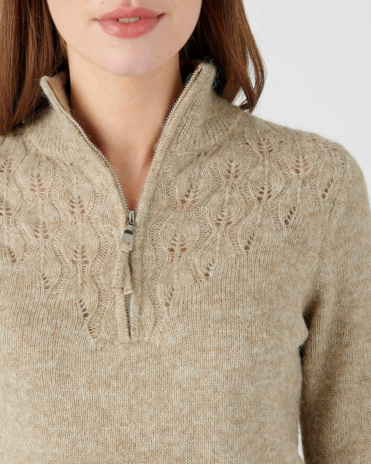 Pull col zippé mélange alpaga