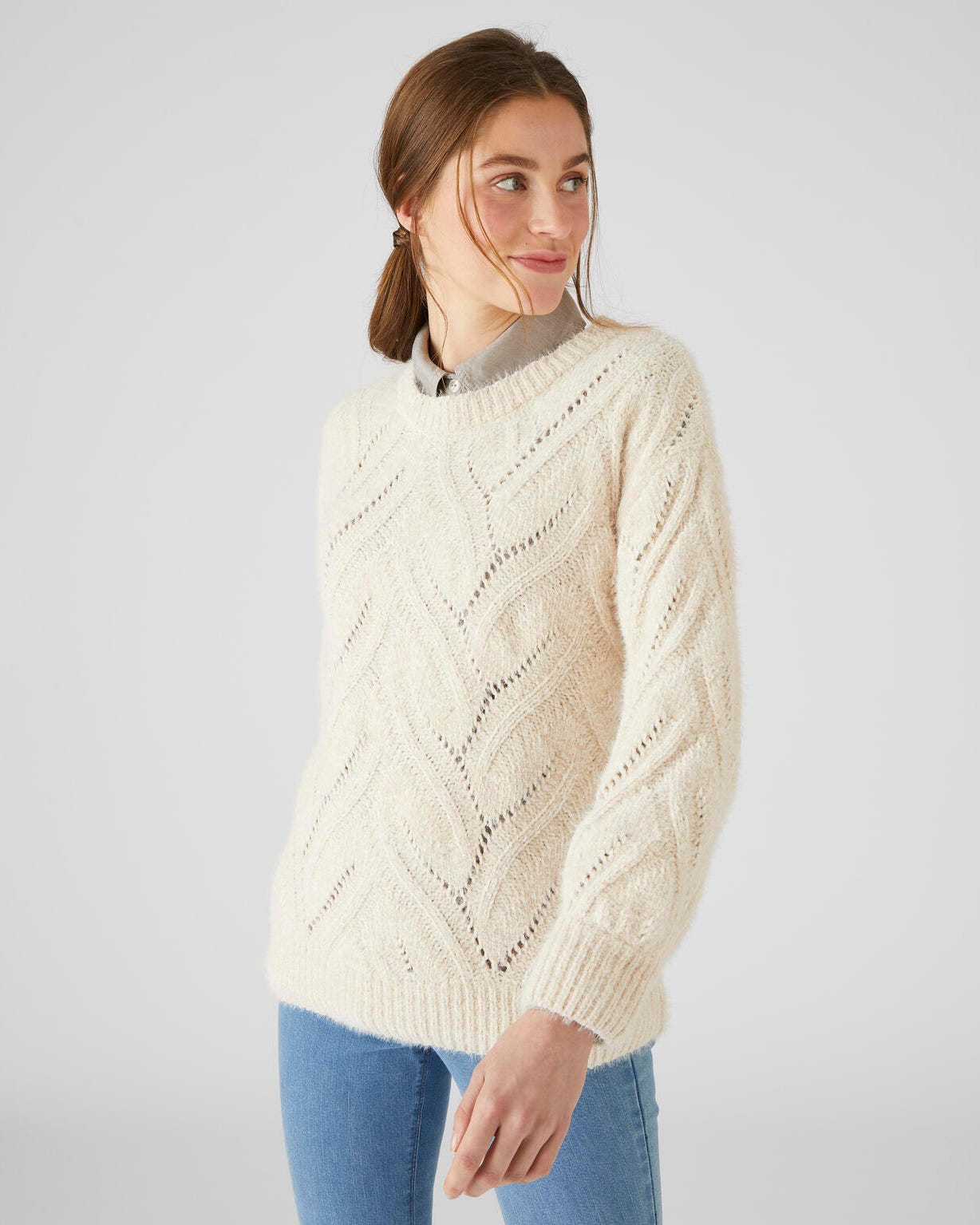 Pull maille poilue