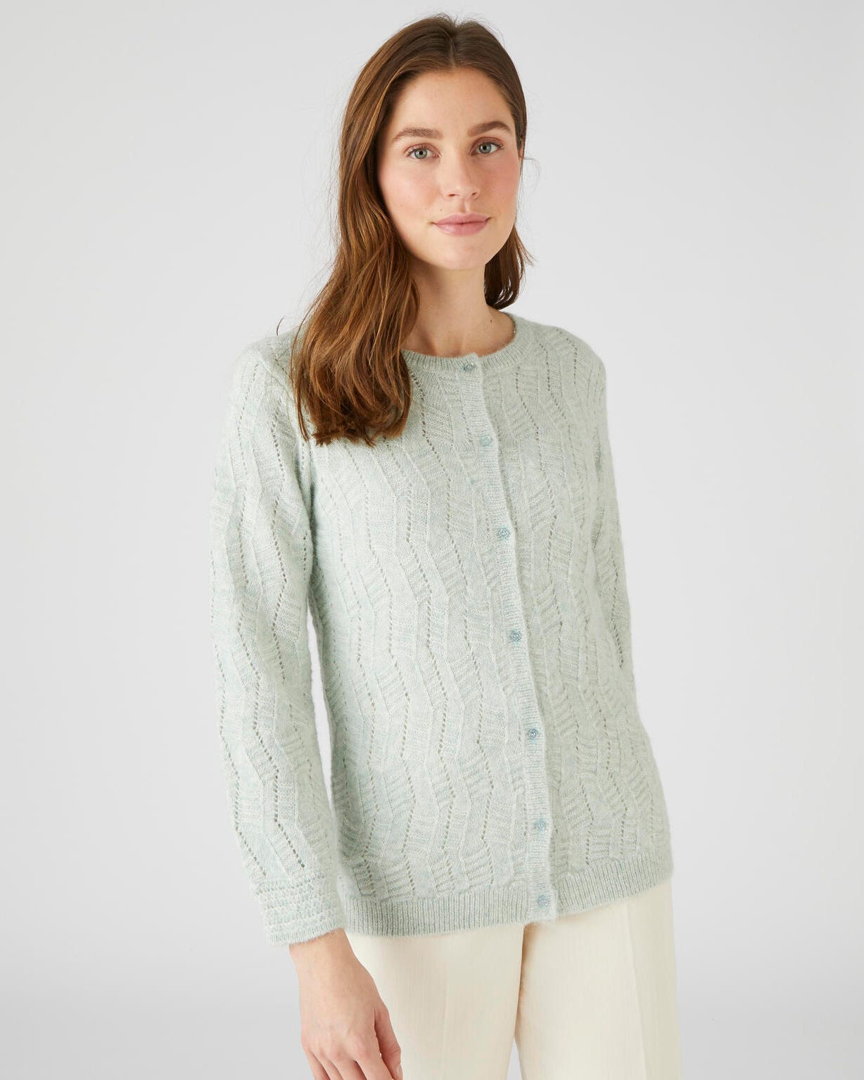 Cardigan maille fantaisie et mélange alpaga