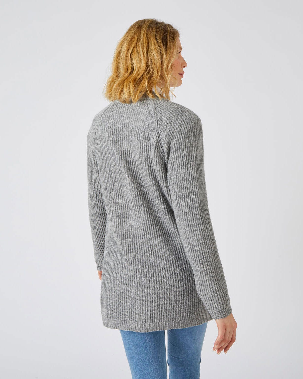 Gilet long mélange laine