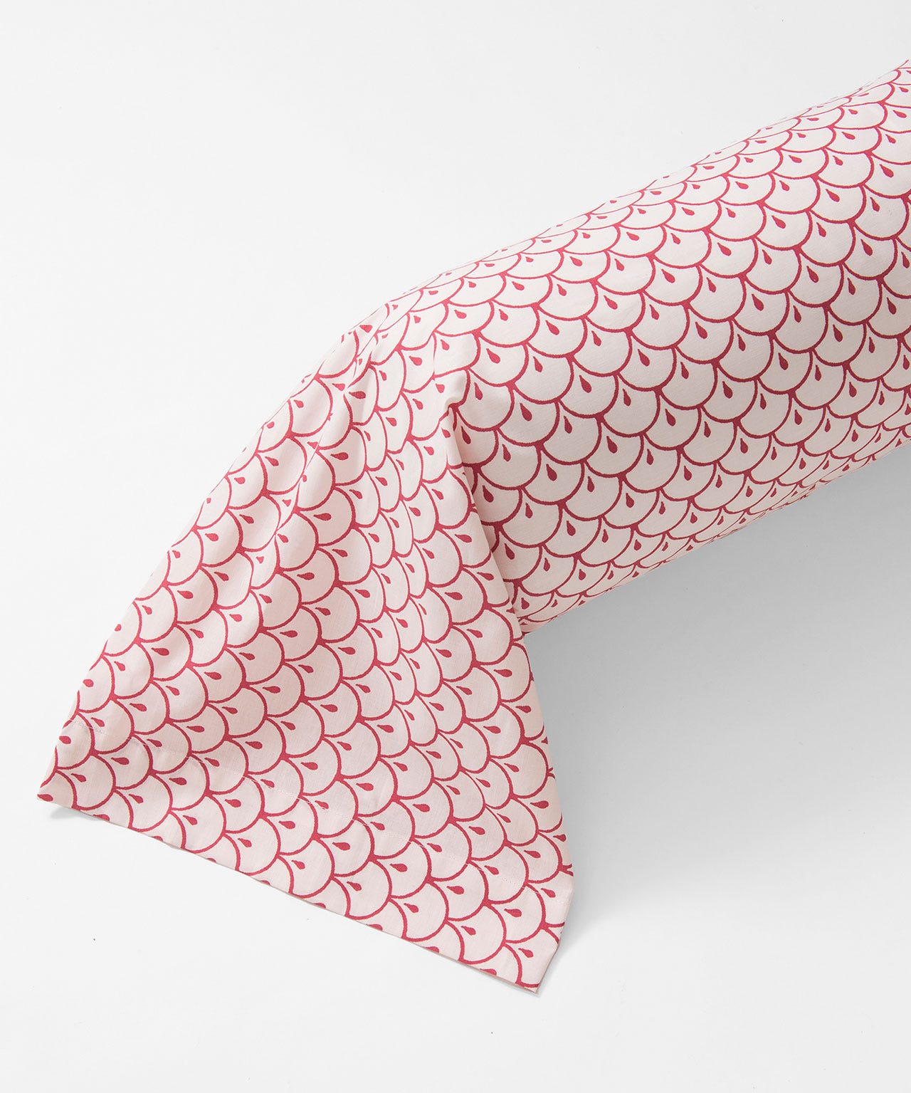 Taie de traversin imprimé micro-motifs géométriques hortensia