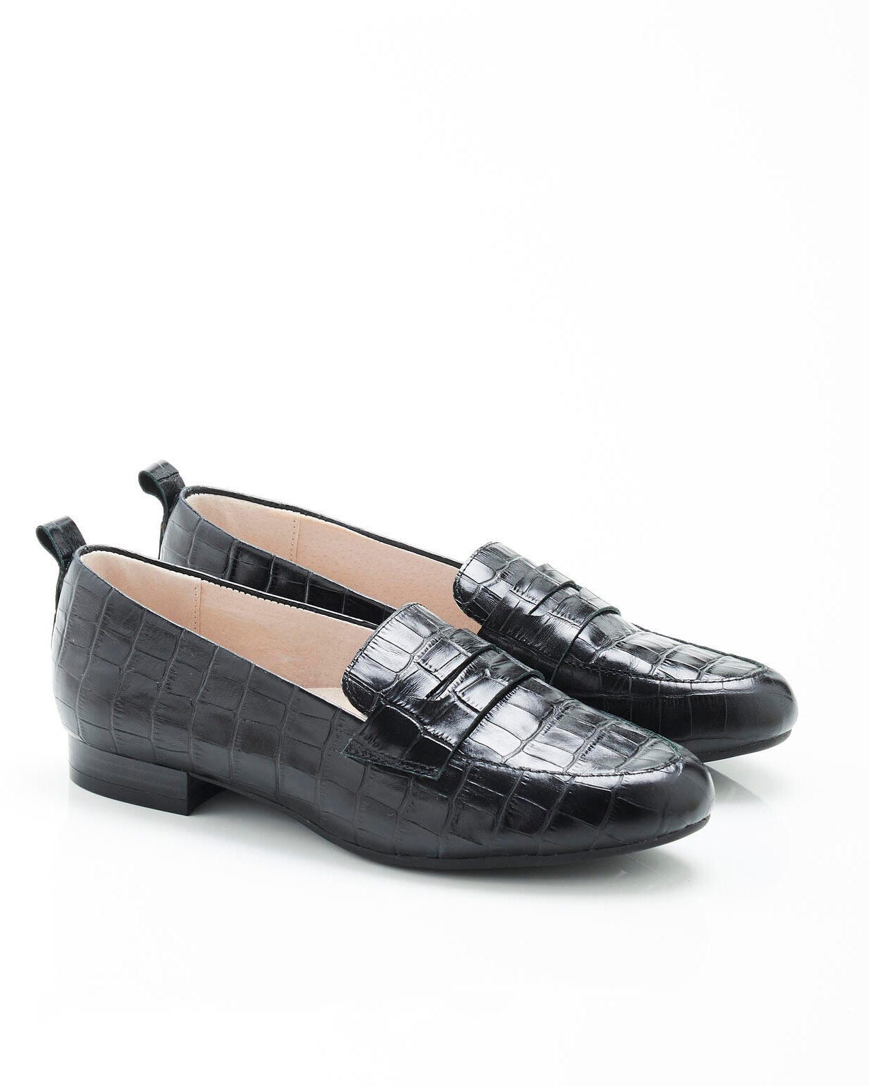 Mocassins aspect croco 