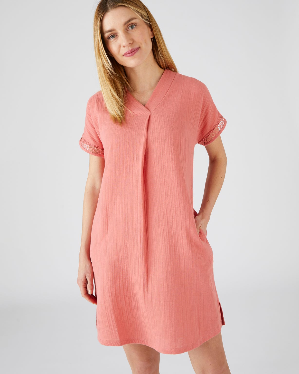 Chemise de nuit en gaze de pur coton