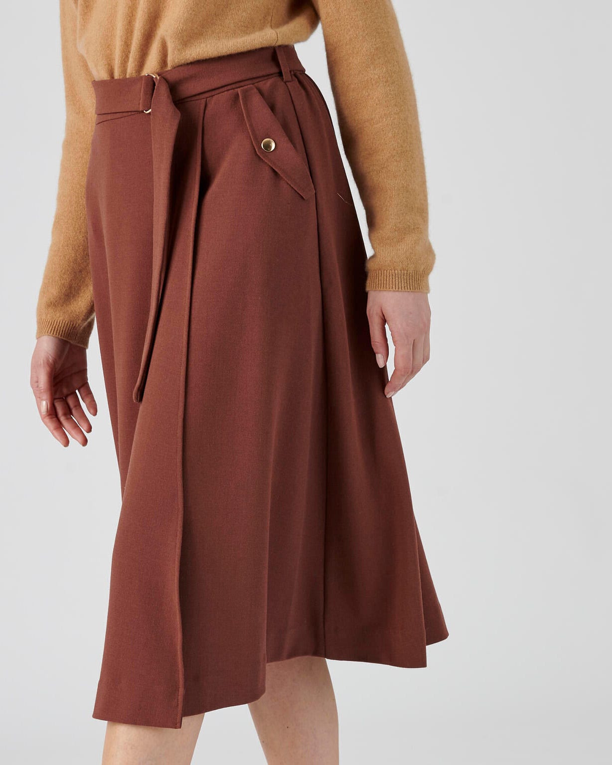 Jupe effet portefeuille en crêpe