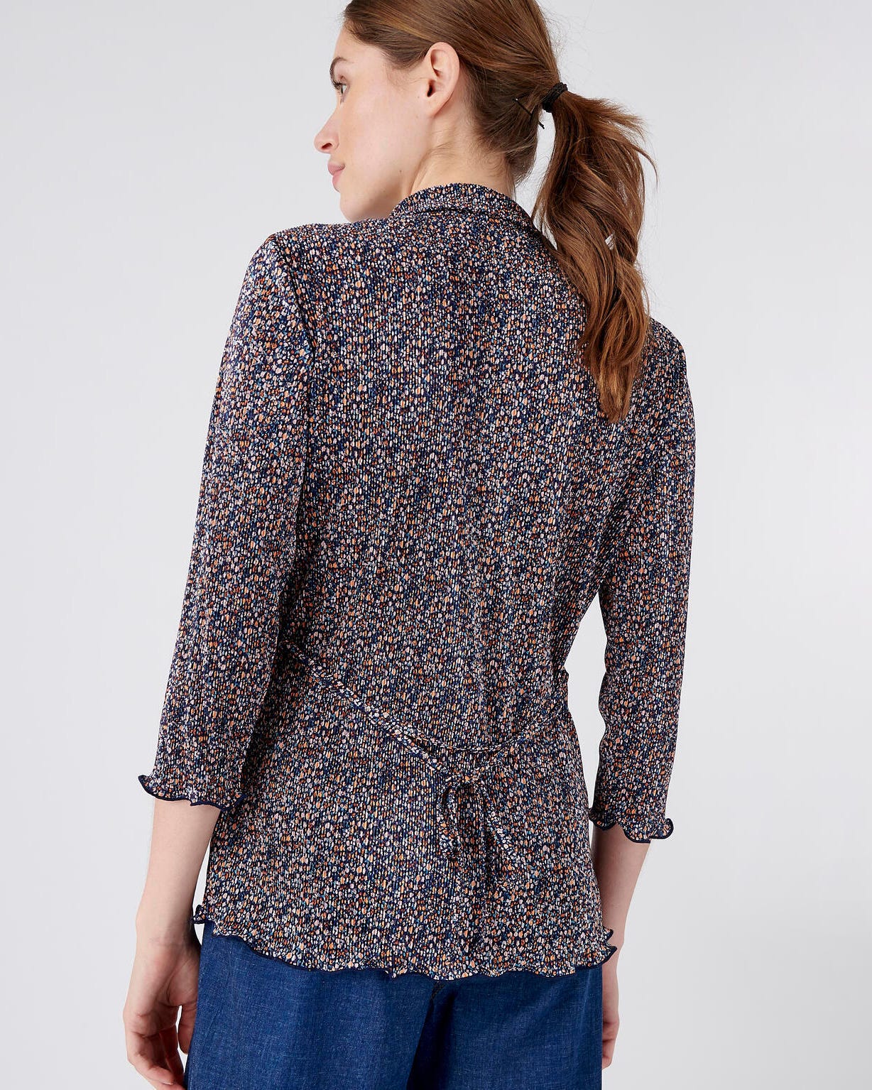 Chemisier plissé manches 3/4